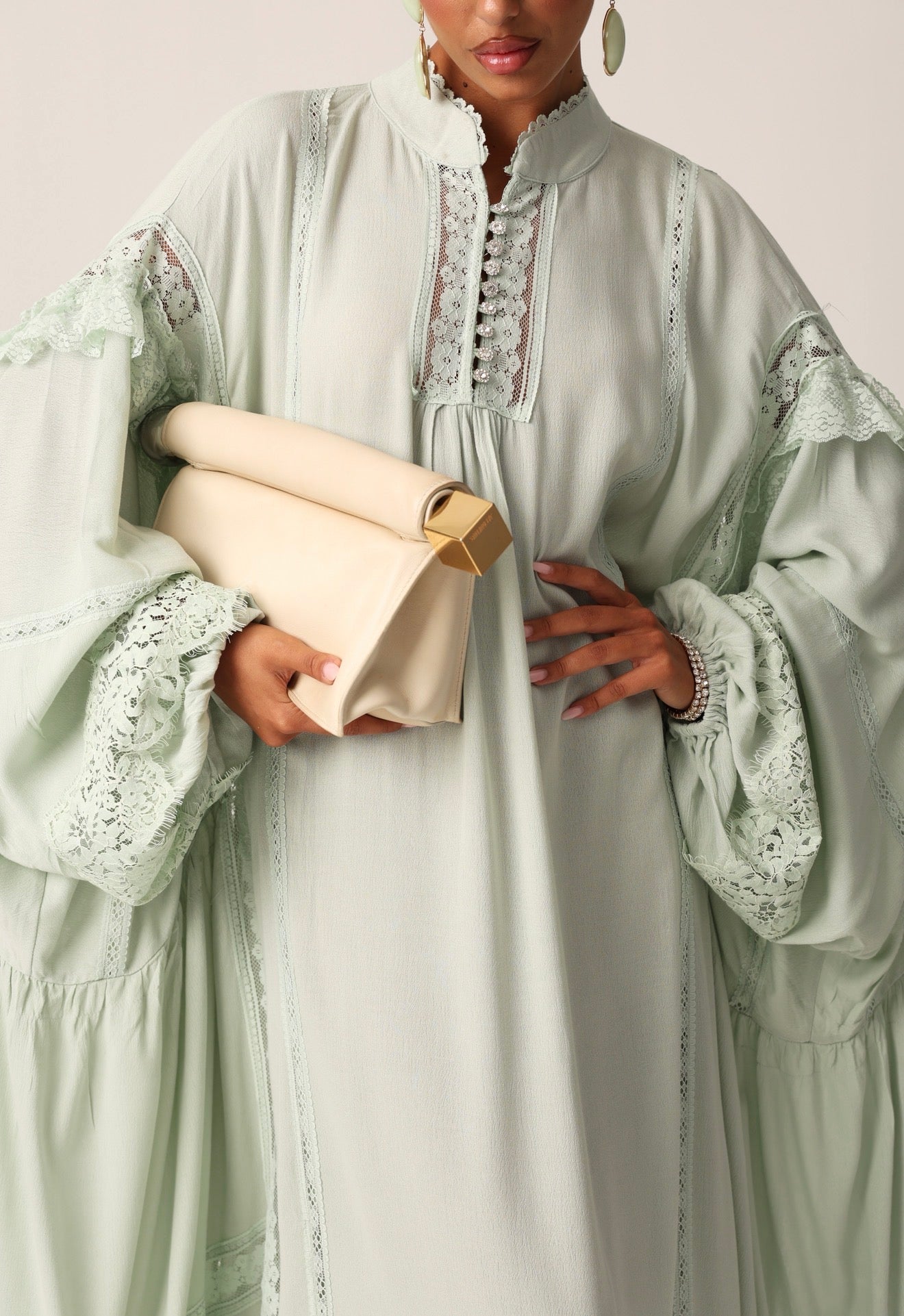 MAXI DRESS CARLOTTA MENTA + SOTTANA