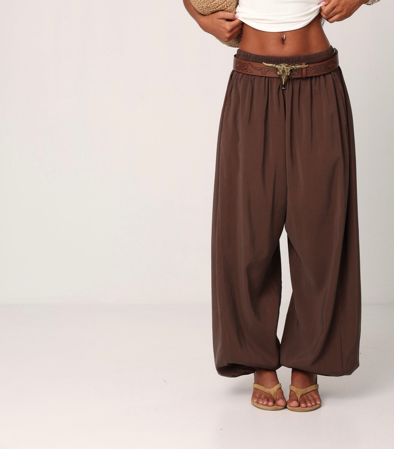 PANTALONI ALADDIN MARRONI