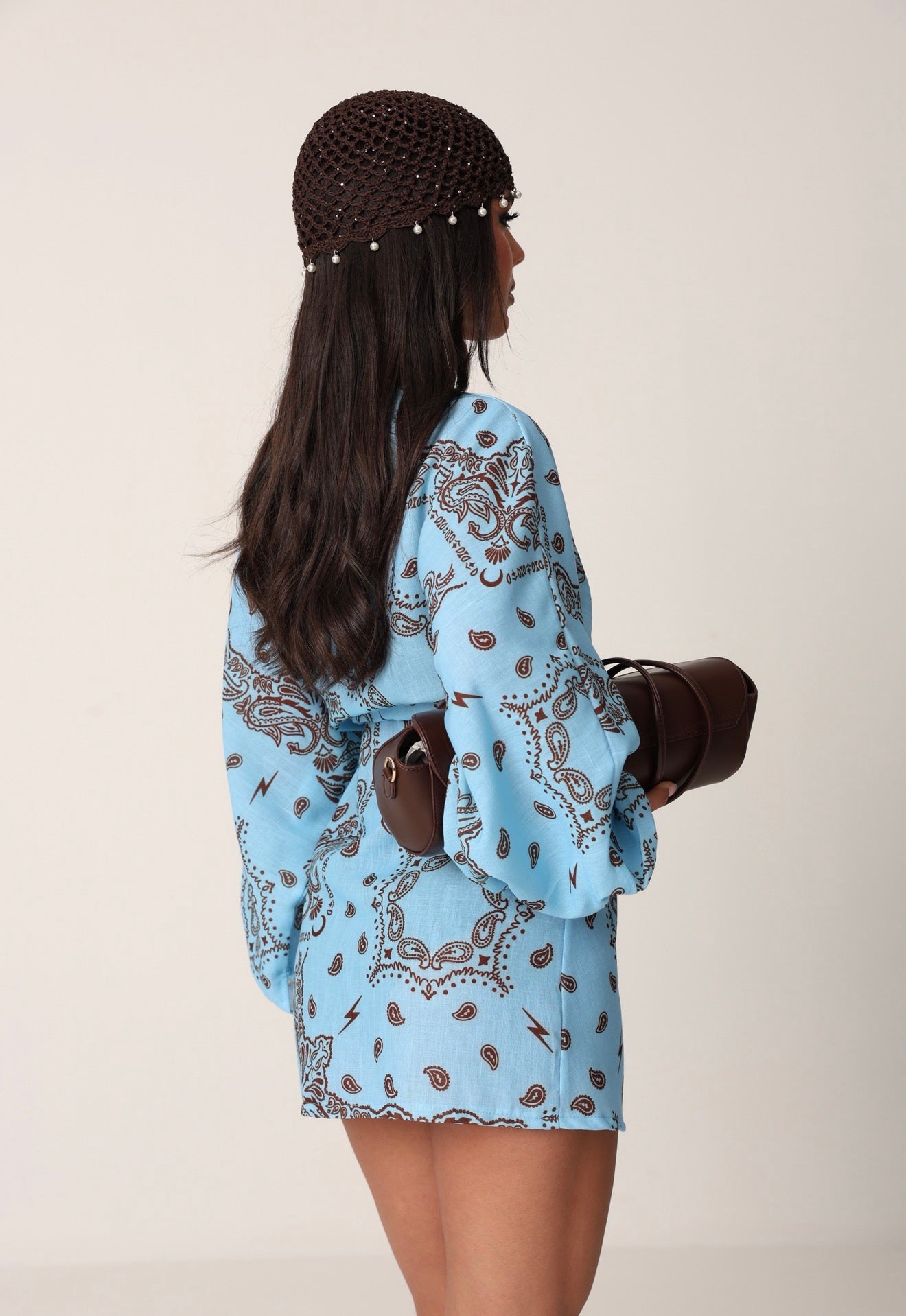 VESTITO PAISLEY CALINE AZZURRO