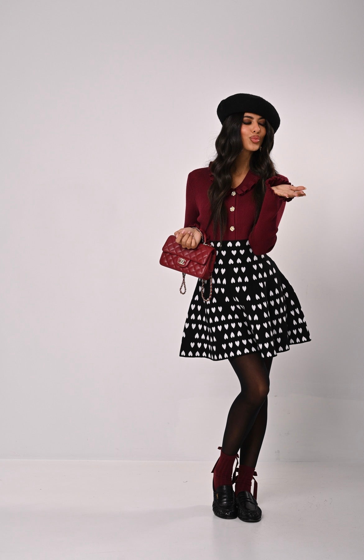 GONNELLINA CUORICINI NERA