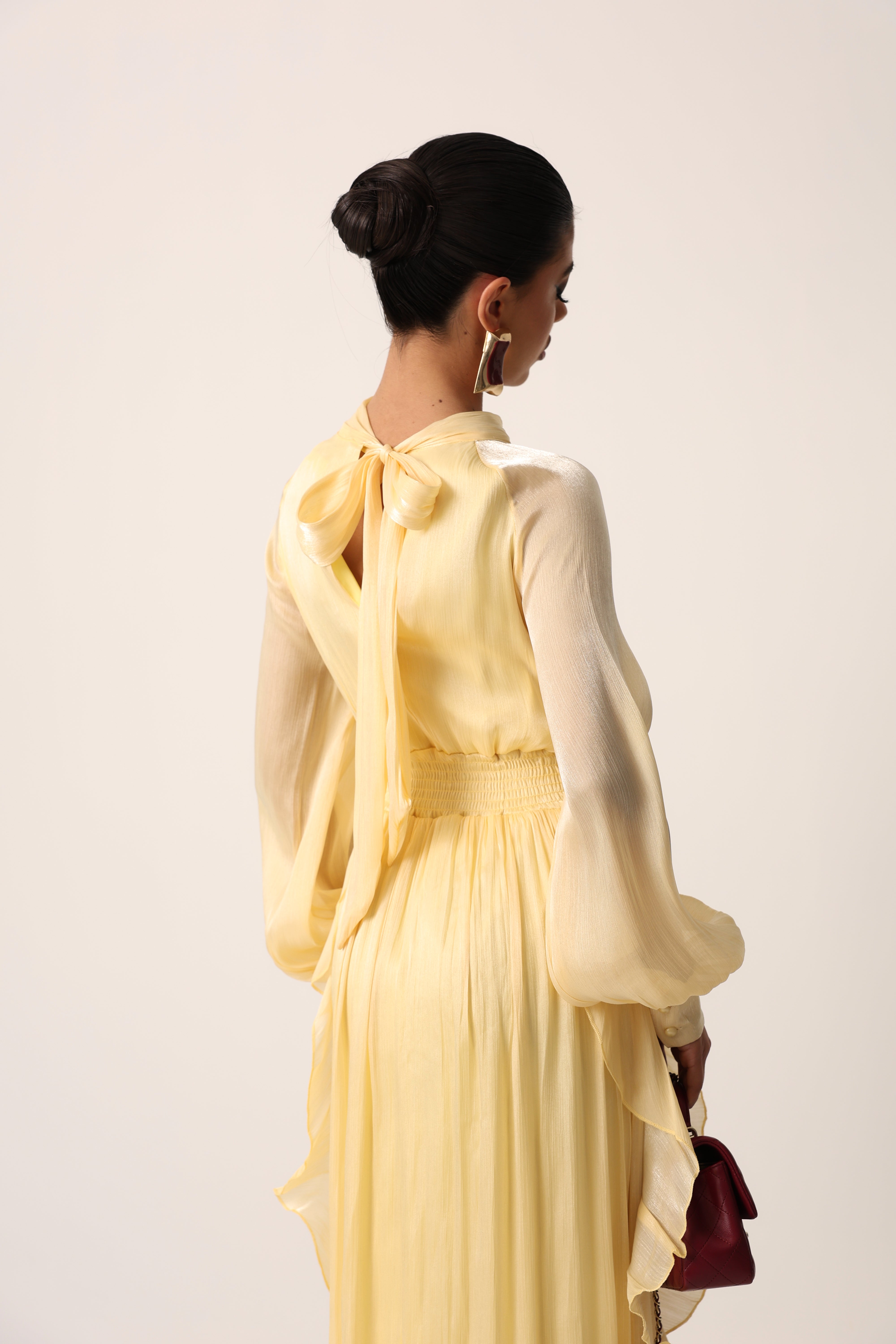 VESTITO SATINATO NADIA GIALLO
