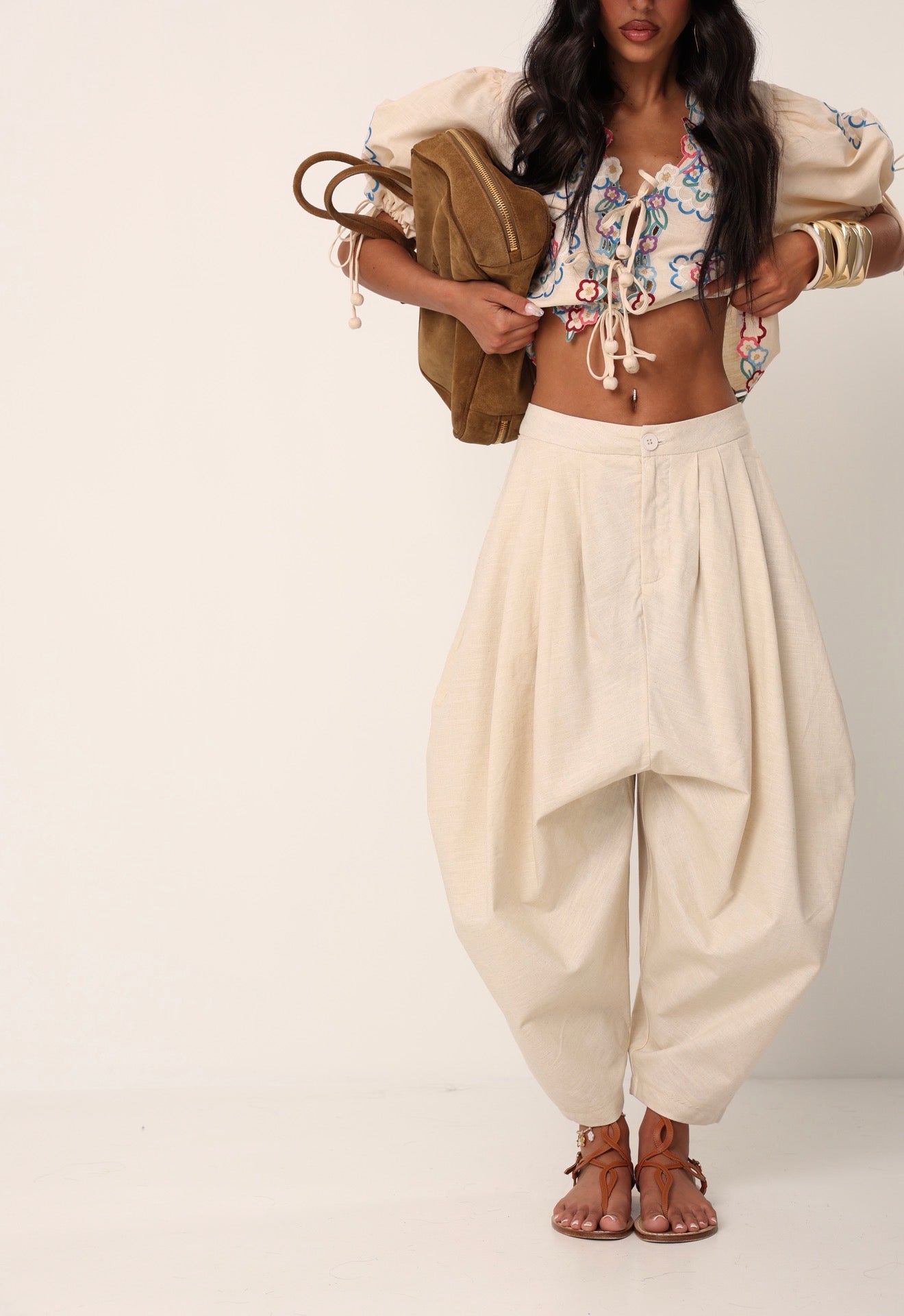 PANTALONI BALLOON AMAL BEIGE