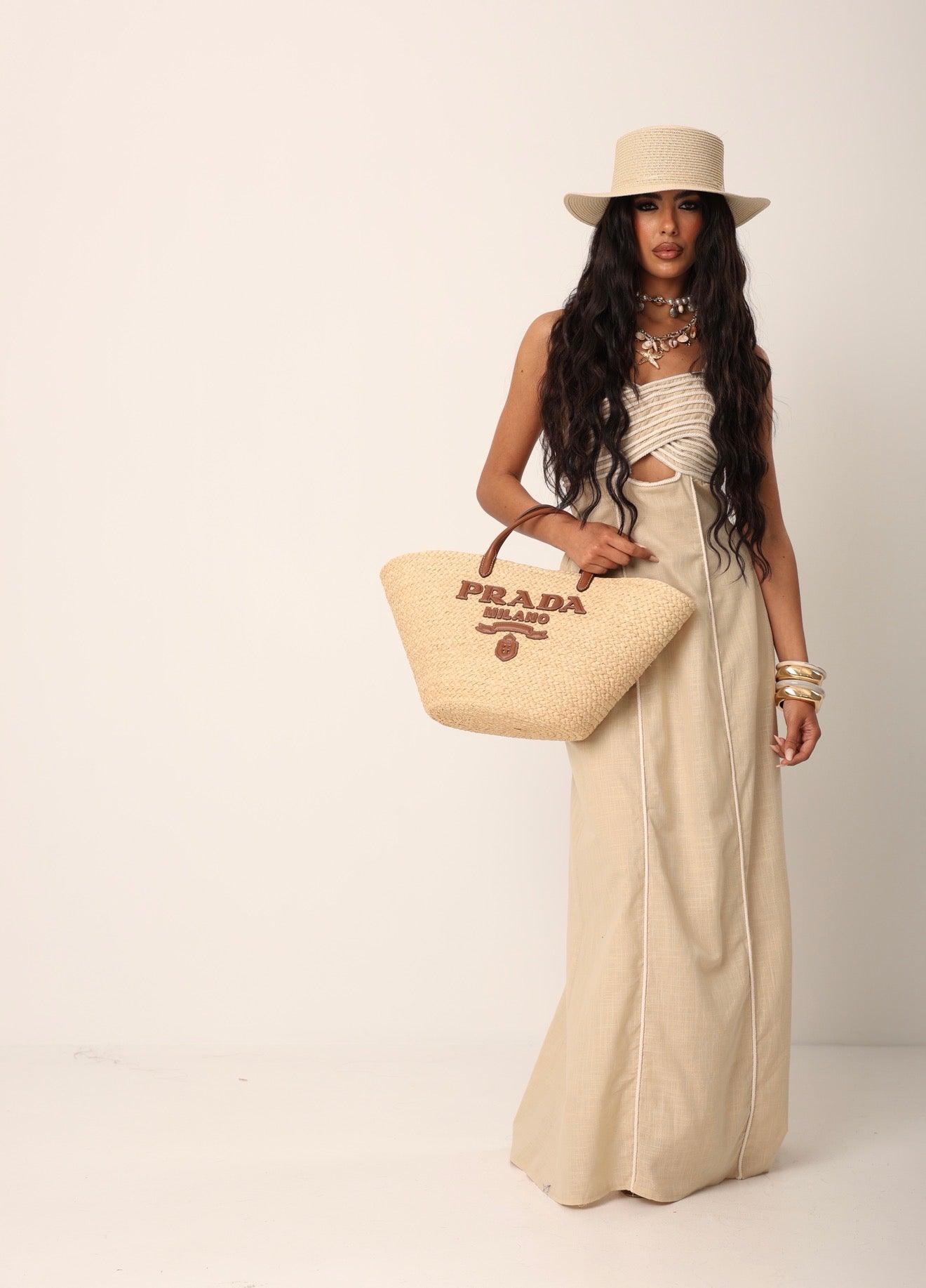 VESTITO CORDA EMMELINE BEIGE