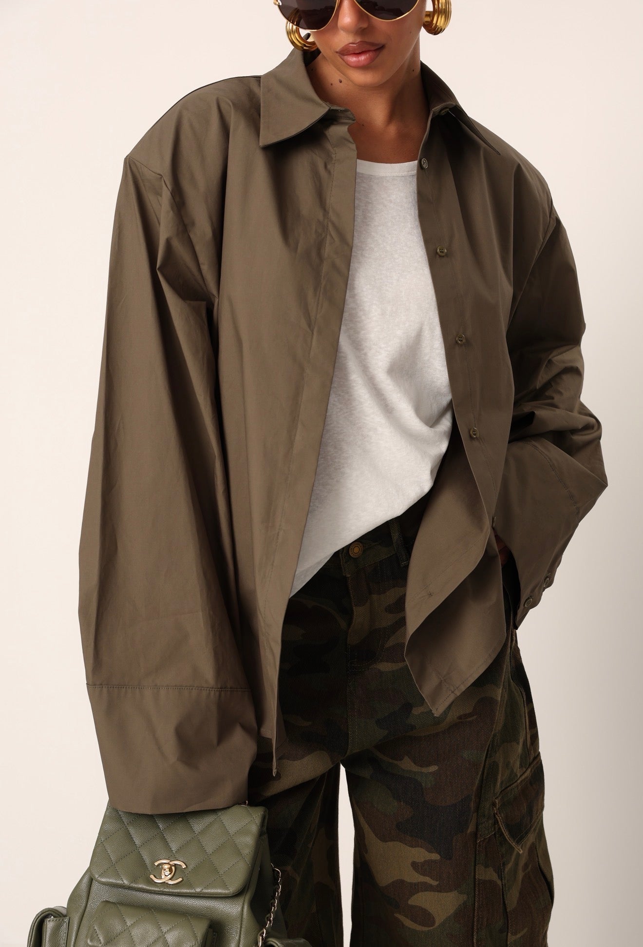 CAMICIA SPALLINE ALLEGRA VERDE MILITARE