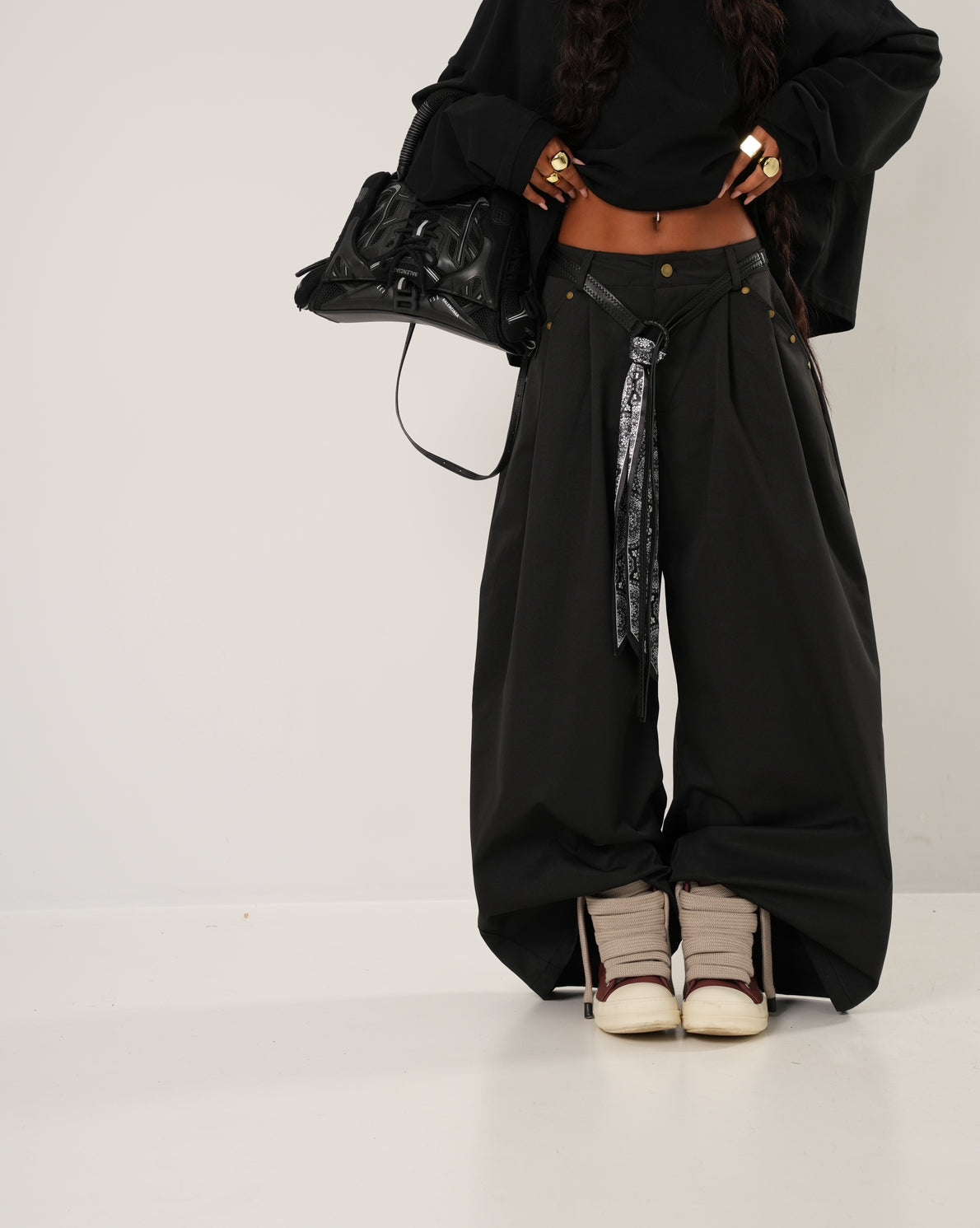 Pantaloni foulard Esme neri