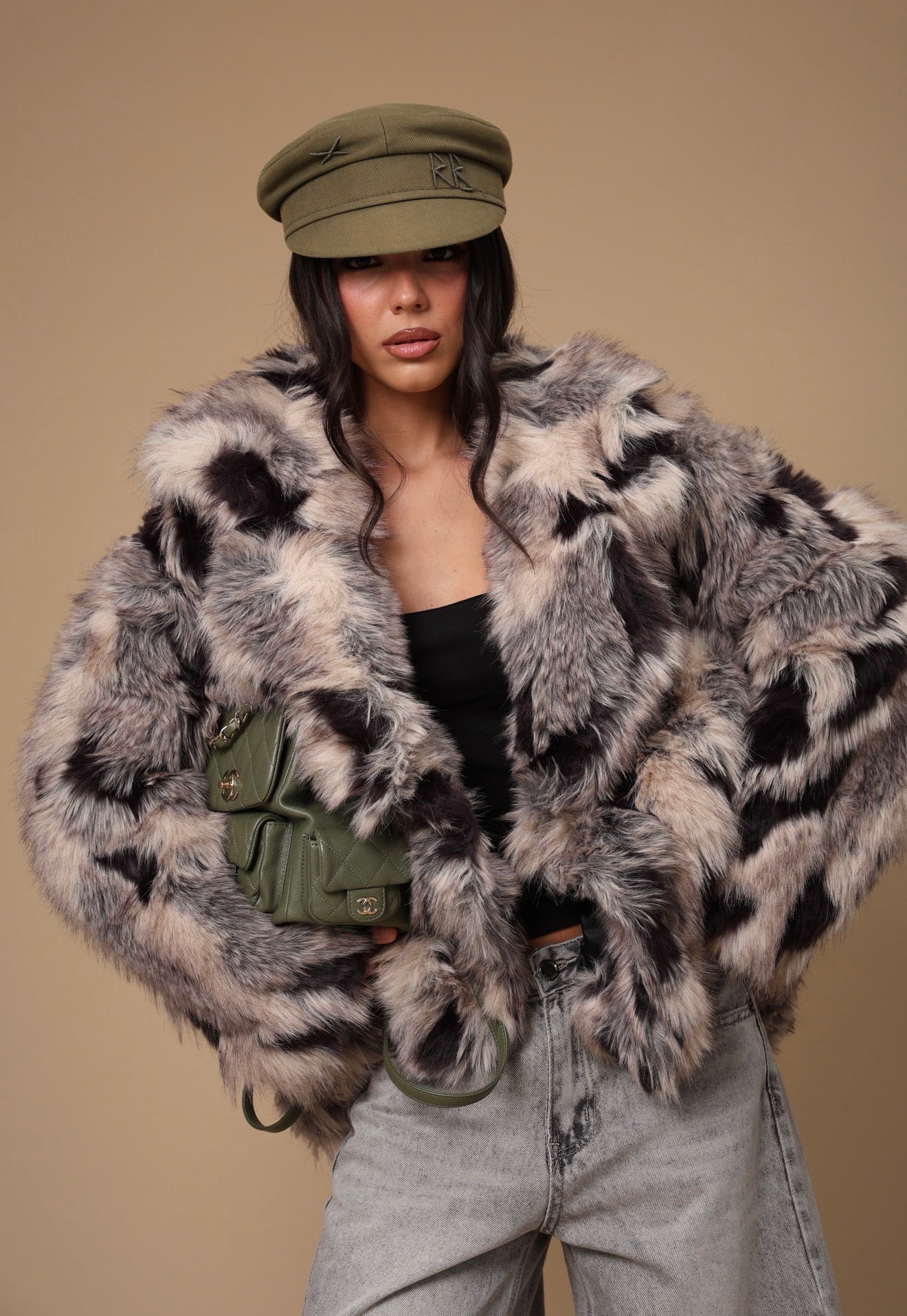 ECOPELLICCIA LAUREE BEIGE/NERA