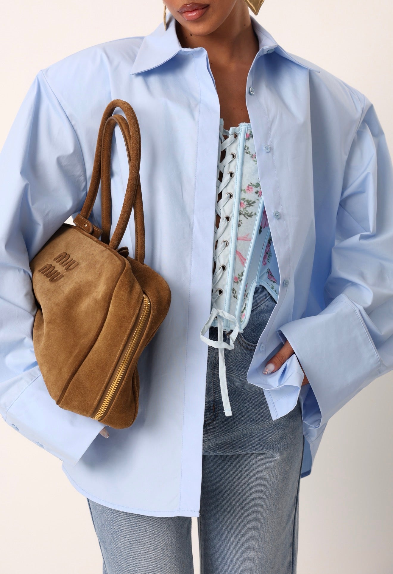 CAMICIA SPALLINE ALLEGRA AZZURRA