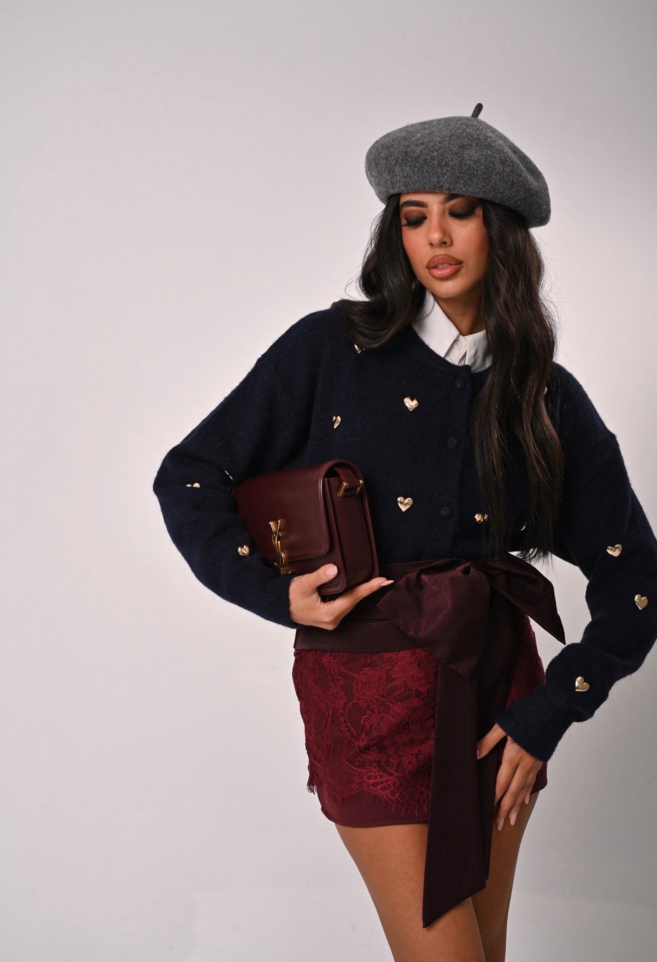 CARDIGAN CUORI MELISSA BLU