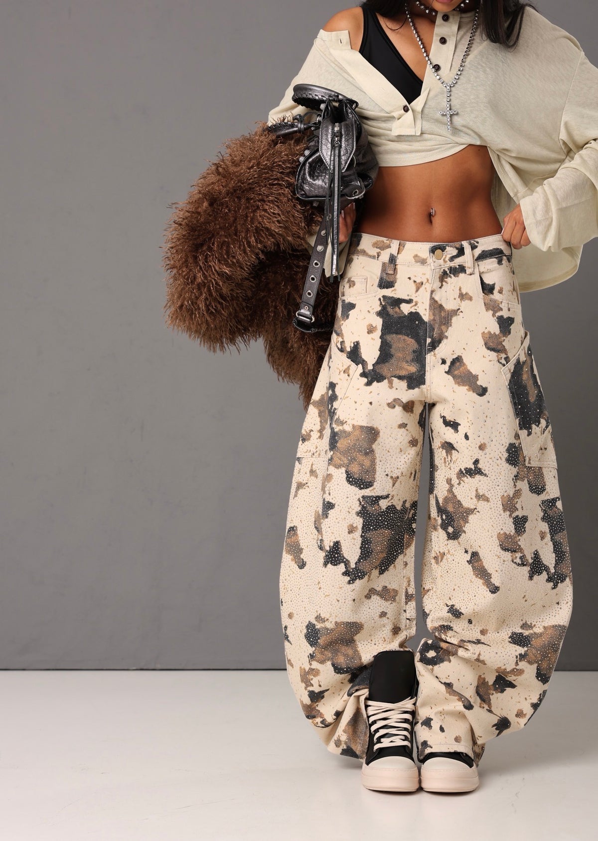 JEANS STRASS RANIA ANIMALIER