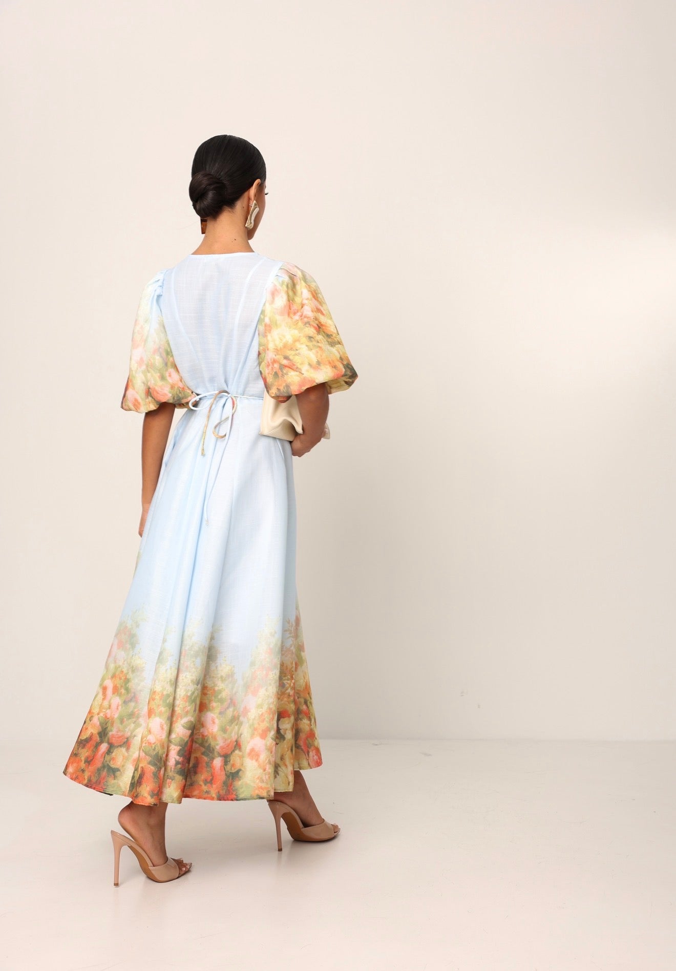 VESTITO FIORATO CARYS AZZURRO