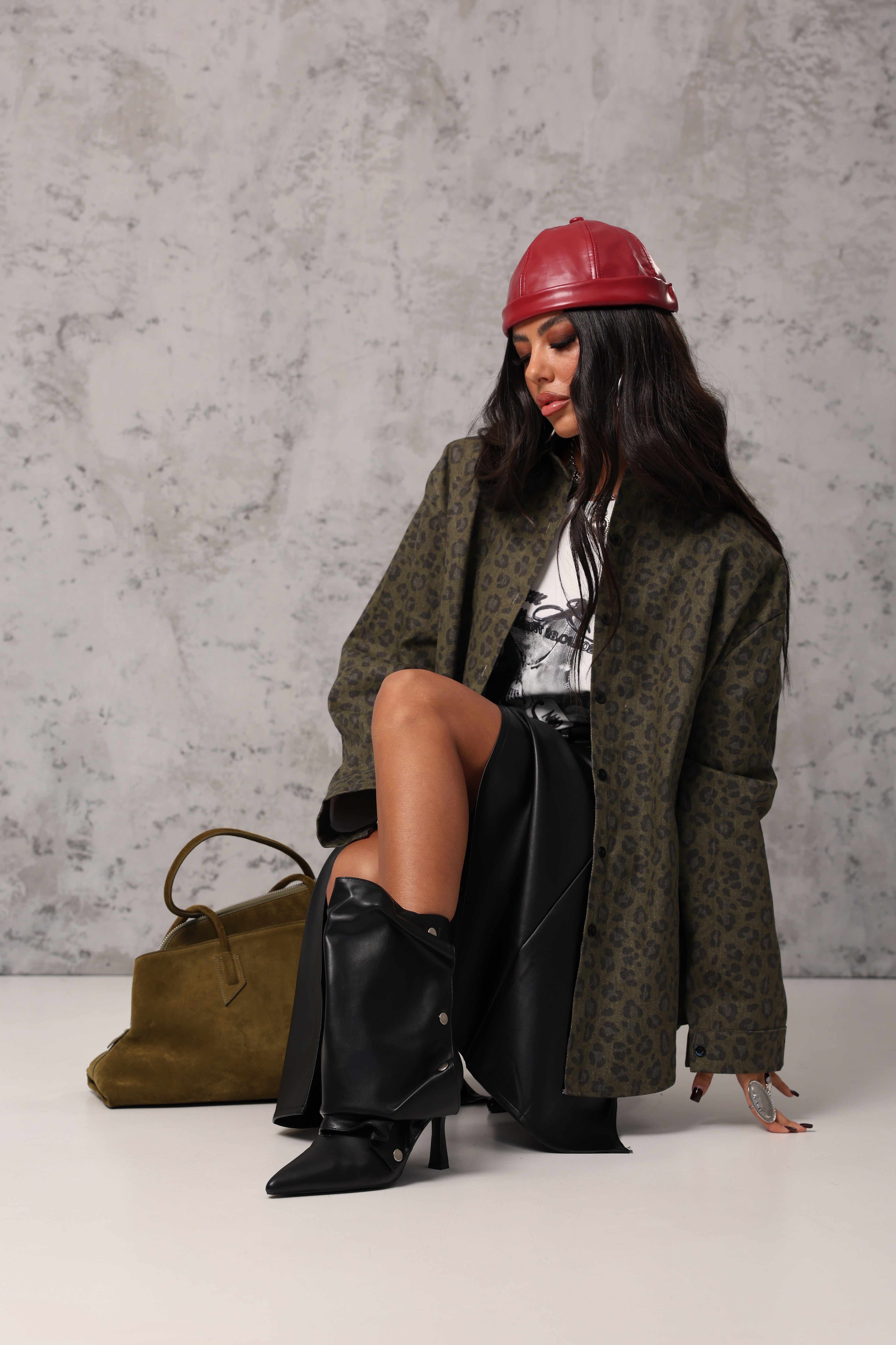 TRONCHETTI ECOPELLE DRAPING NERI