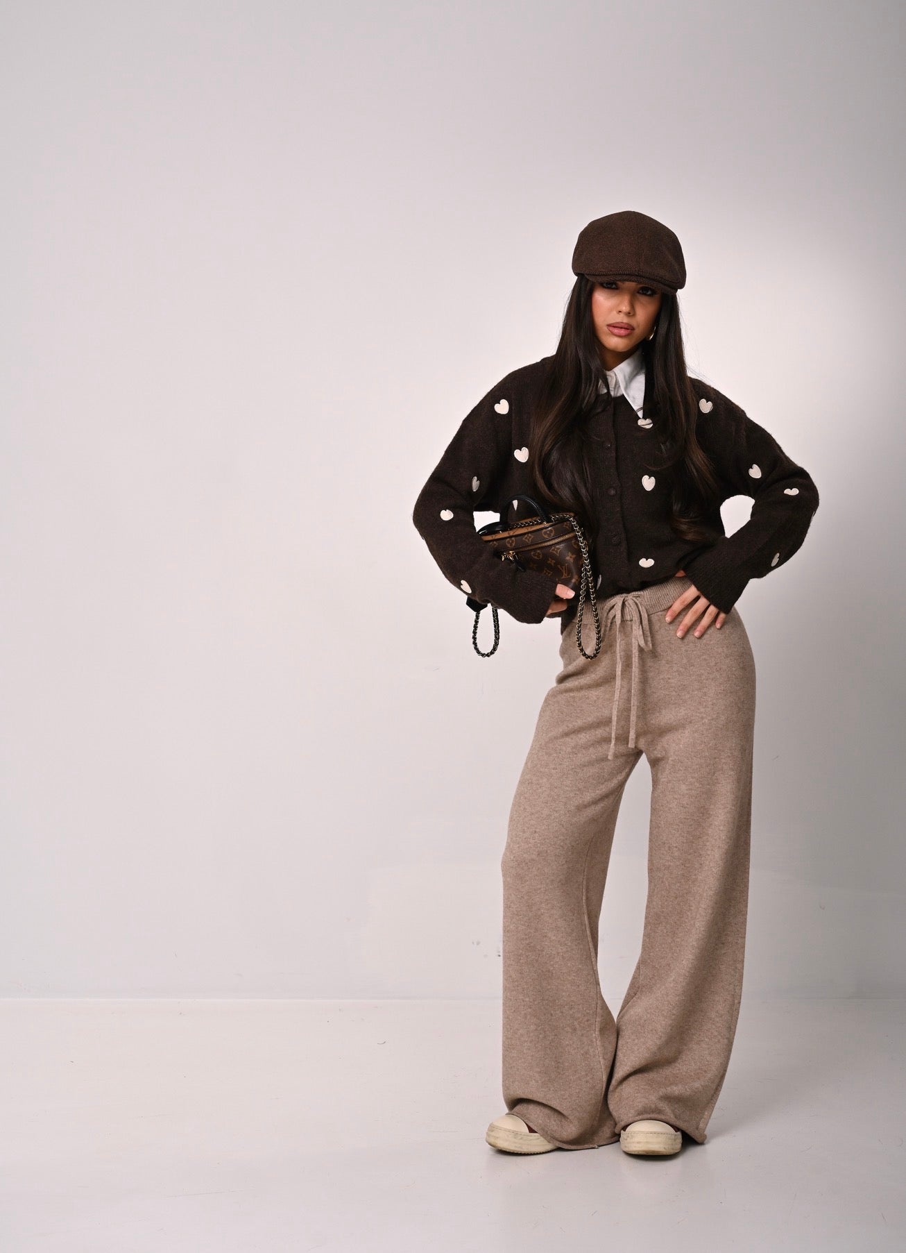 PANTALONI LANA RASATA ANIKA BEIGE