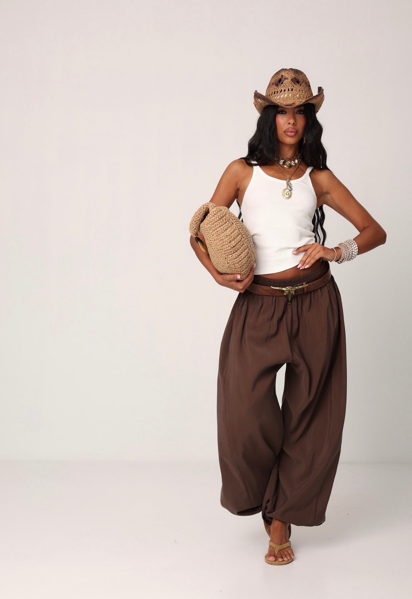 PANTALONI ALADDIN MARRONI