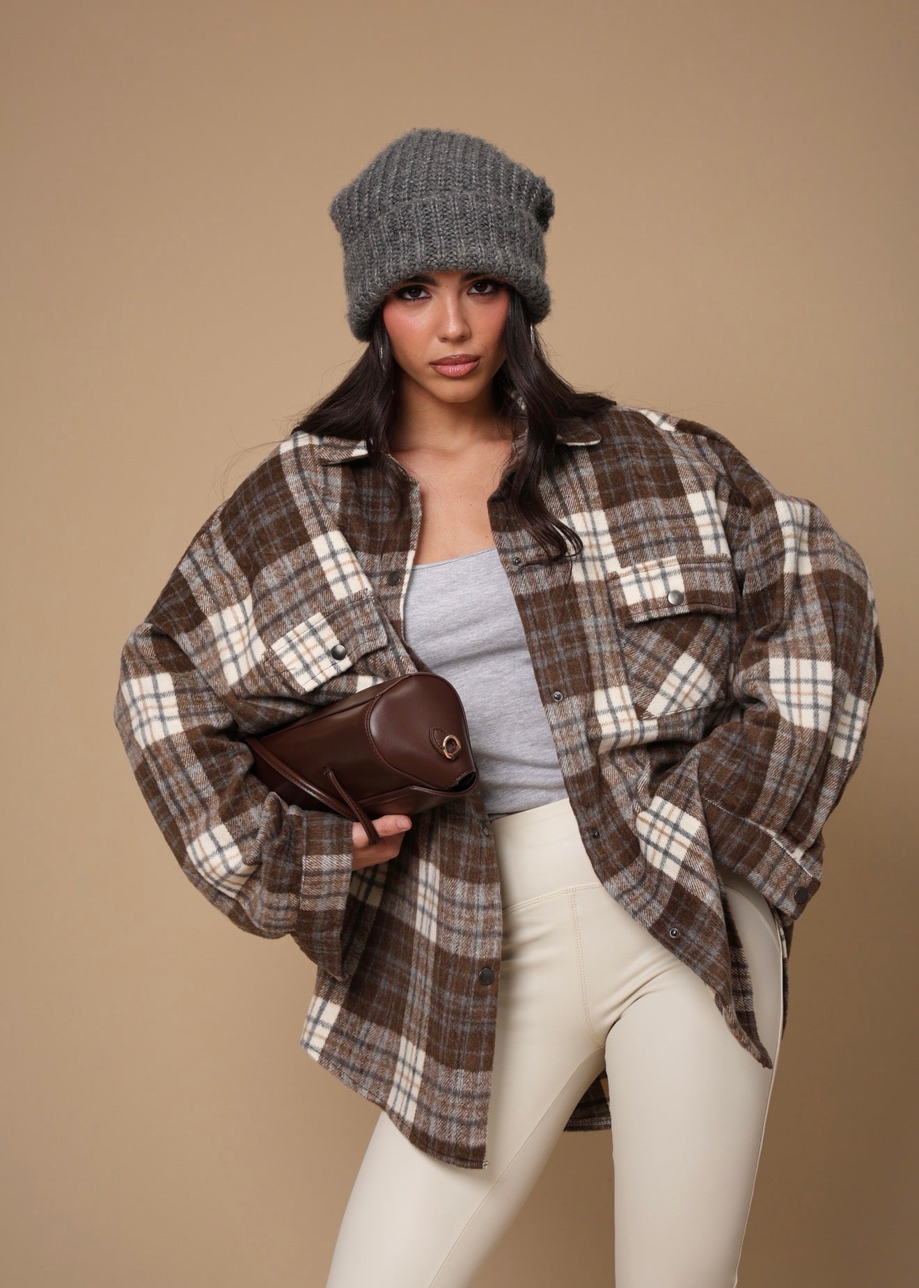 CAMICIA TARTAN ZAIRA MARRONE/PANNA