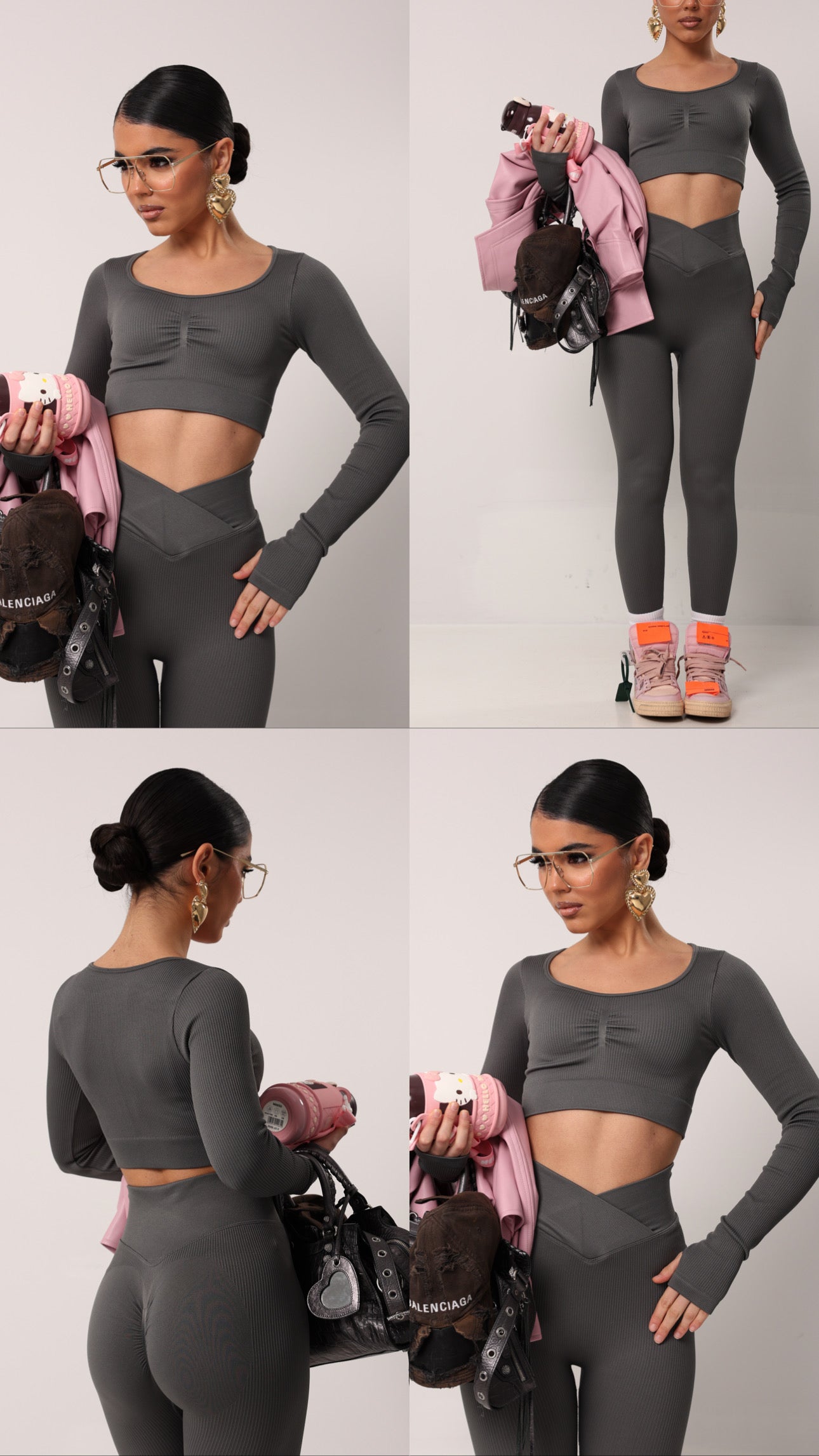 COORDINATO COSTINE BARCELONETA GRIGIO ANTRACITE DUE PEZZI