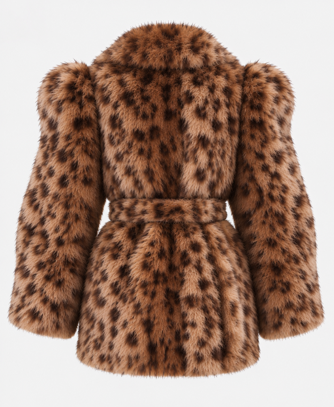 ECOPELLICCIA ANIMALIER COURMAYEUR BEIGE + CINTURA BY LUMINA