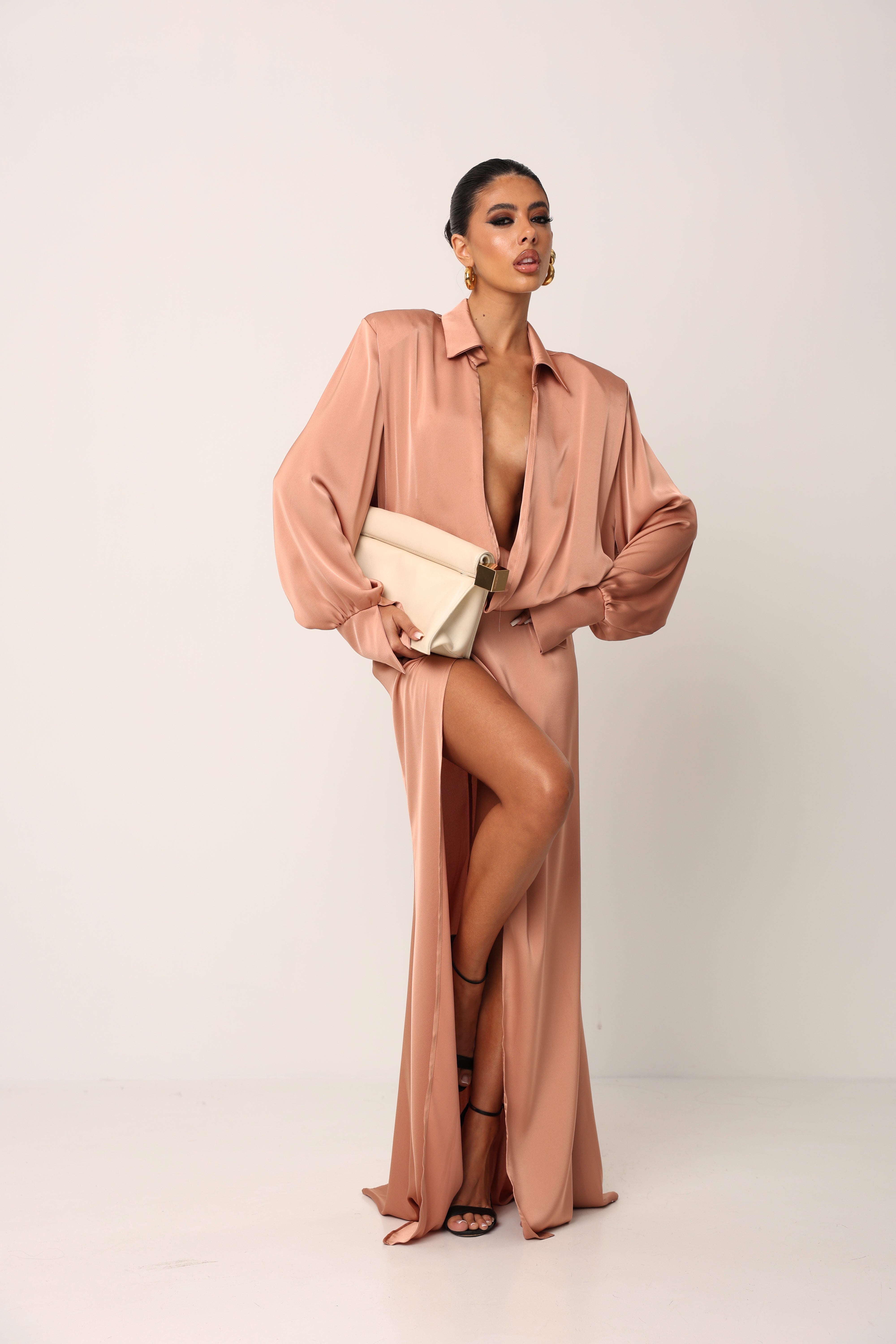 VESTITO SPALLINE SANTA CLAUSE MOCHA MOUSSE BY MARZIA MANGO