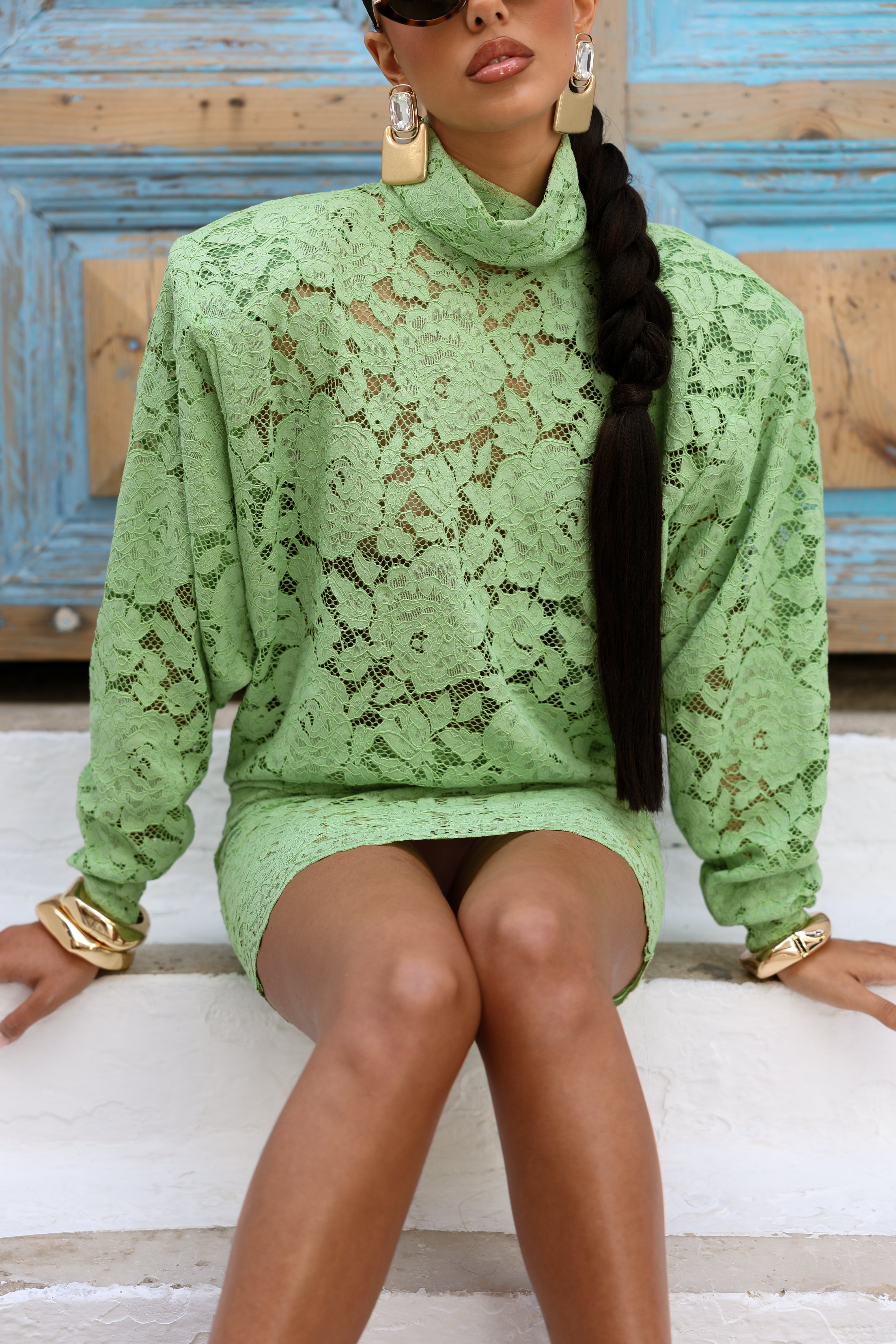 VESTITO PIZZO NAMMOS VERDE BY MARZIA MANGO