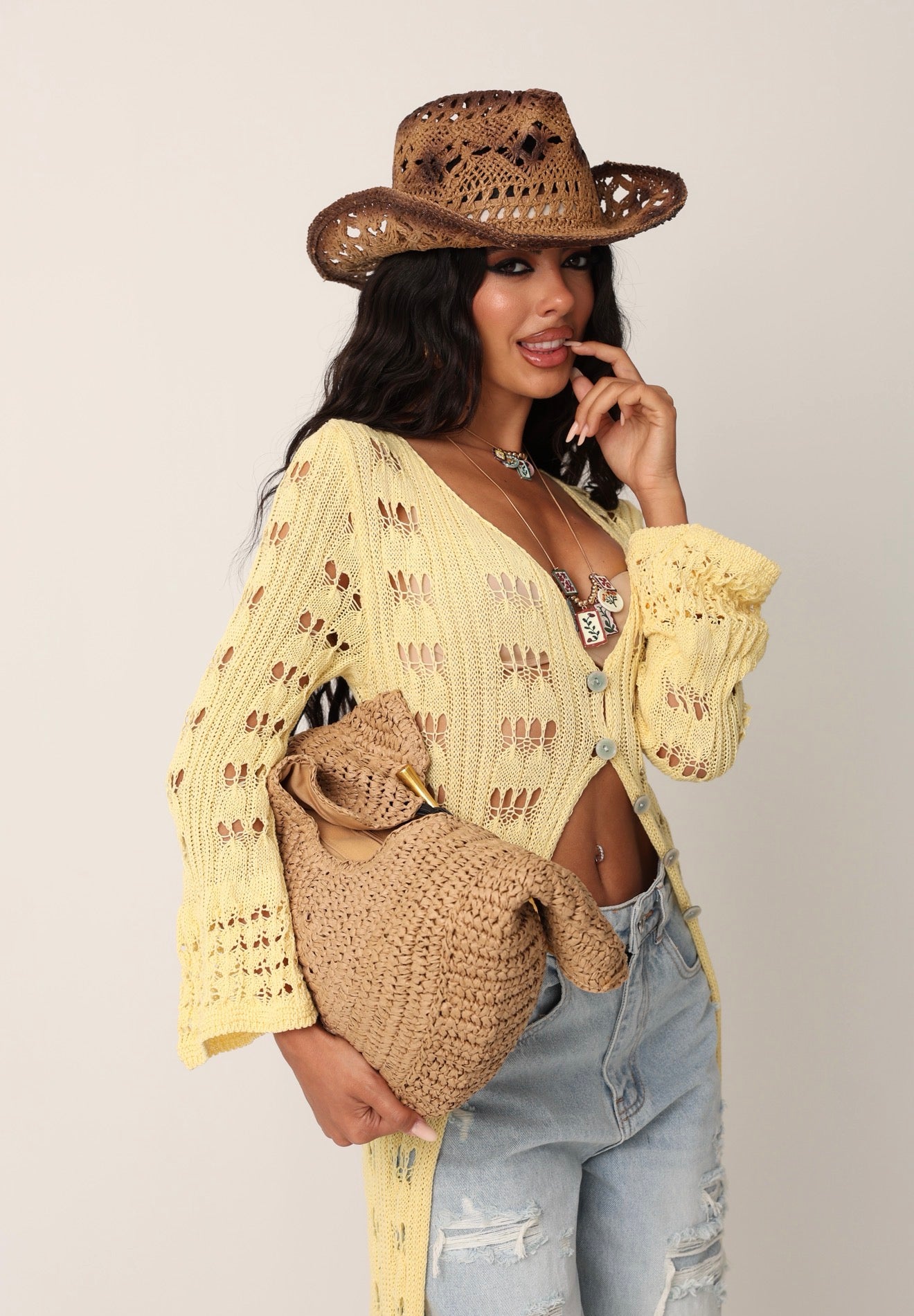 CARDIGAN BOTTONI UGANDA GIALLO