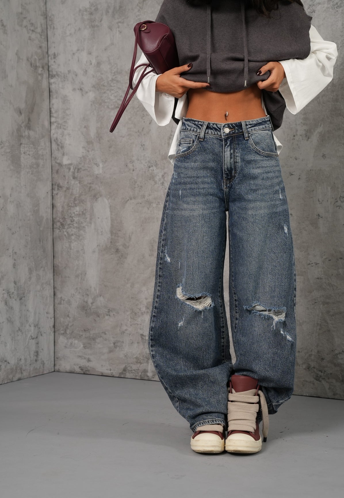 Jeans rotture Aisha denim blu