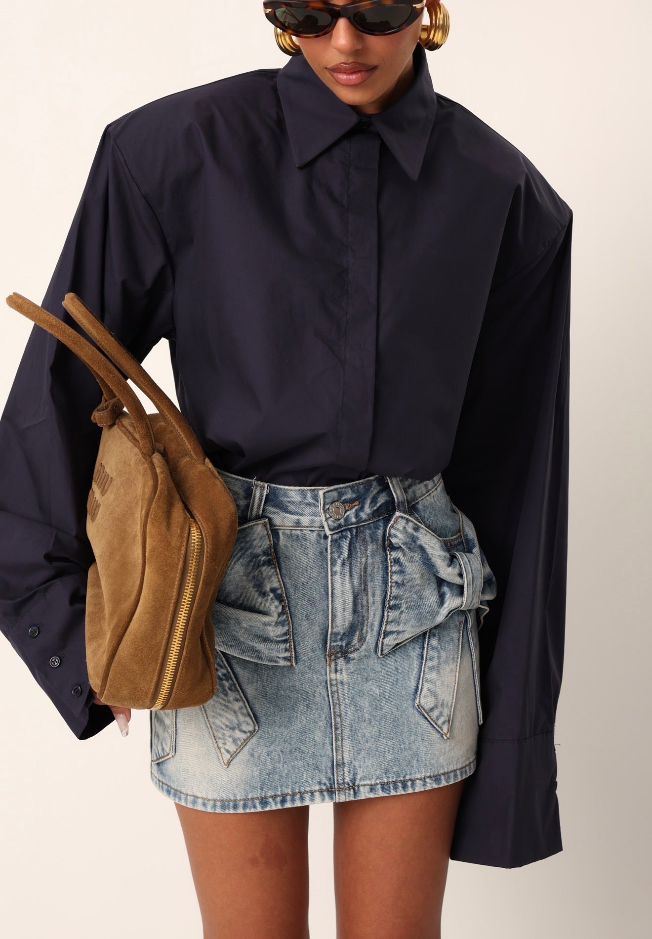 CAMICIA SPALLINE ALLEGRA BLU NOTTE