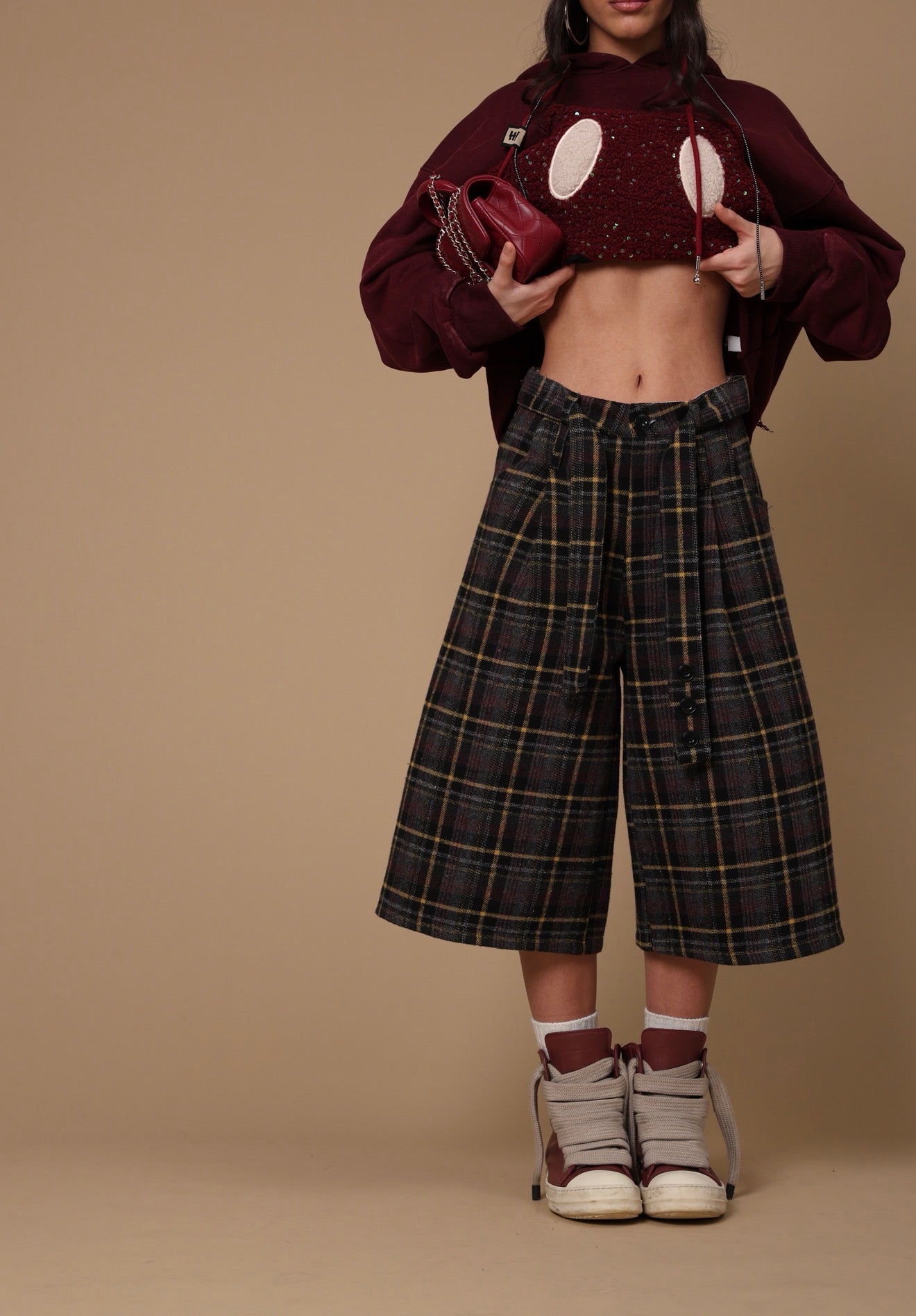 BERMUDA TARTAN GAIA GRIGIO/OCRA