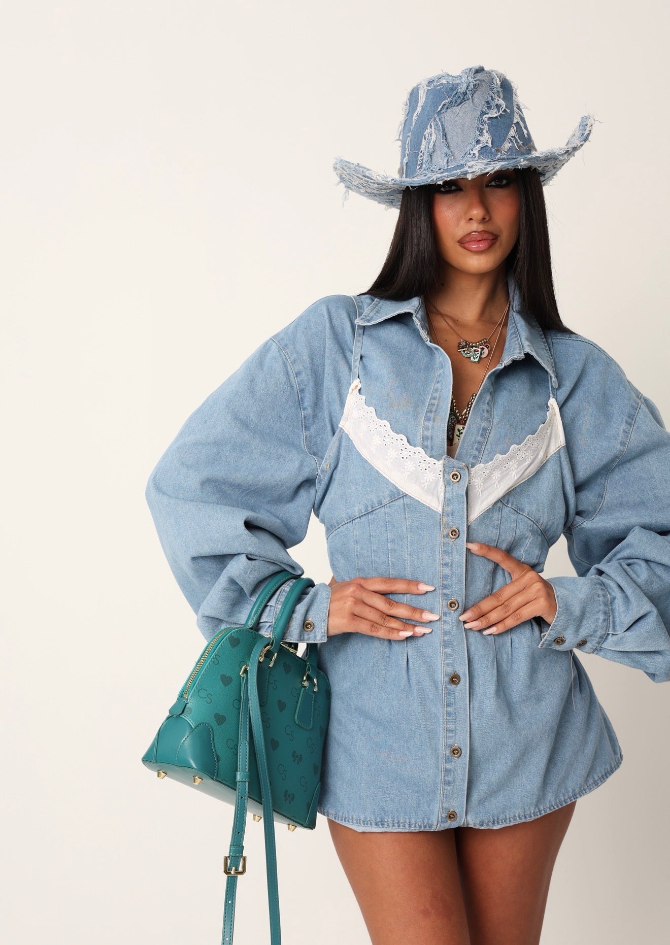 VESTITO/CAMICIA GARCIA DENIM CHIARO