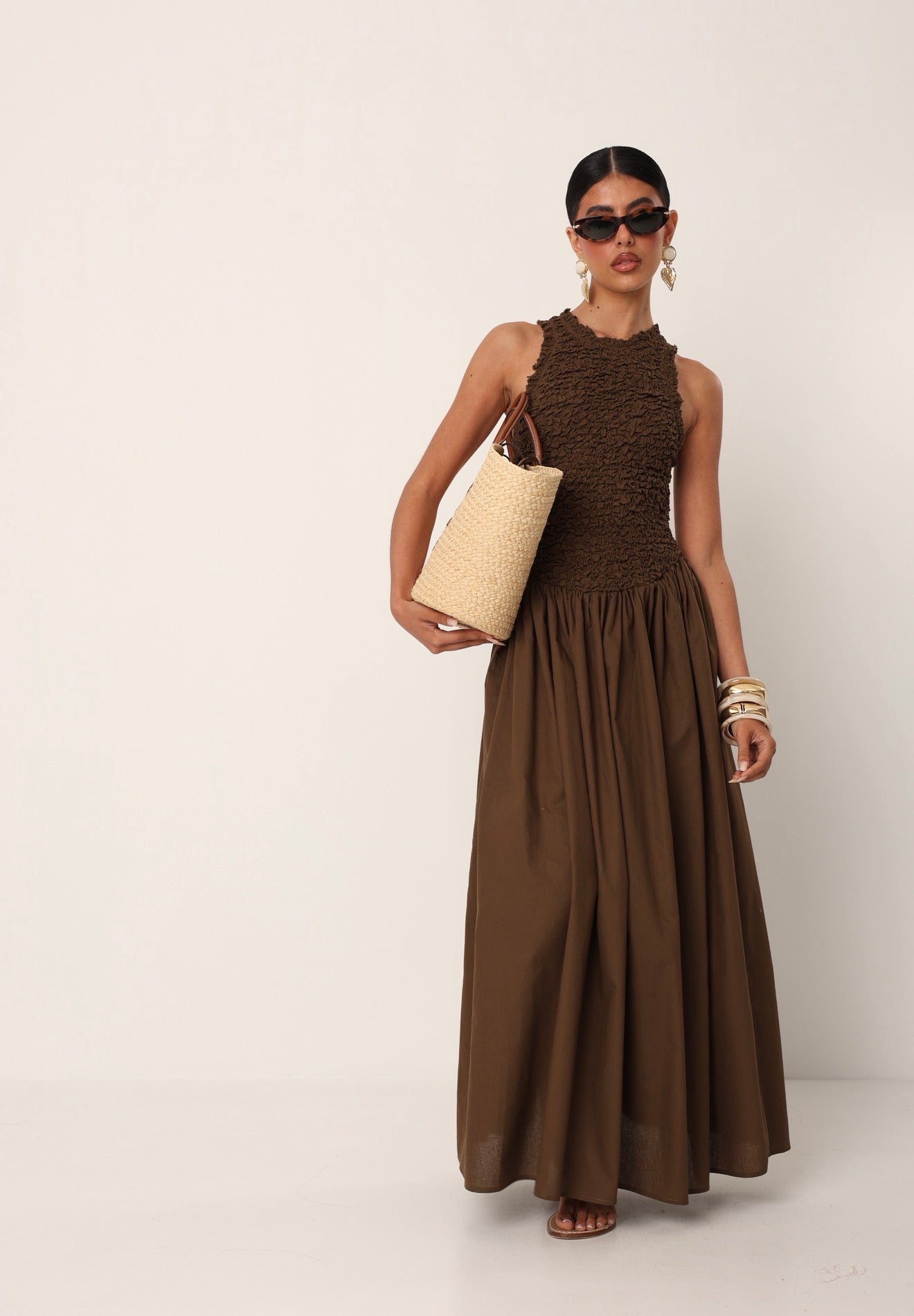 VESTITO LUNGO SEFORA MARRONE