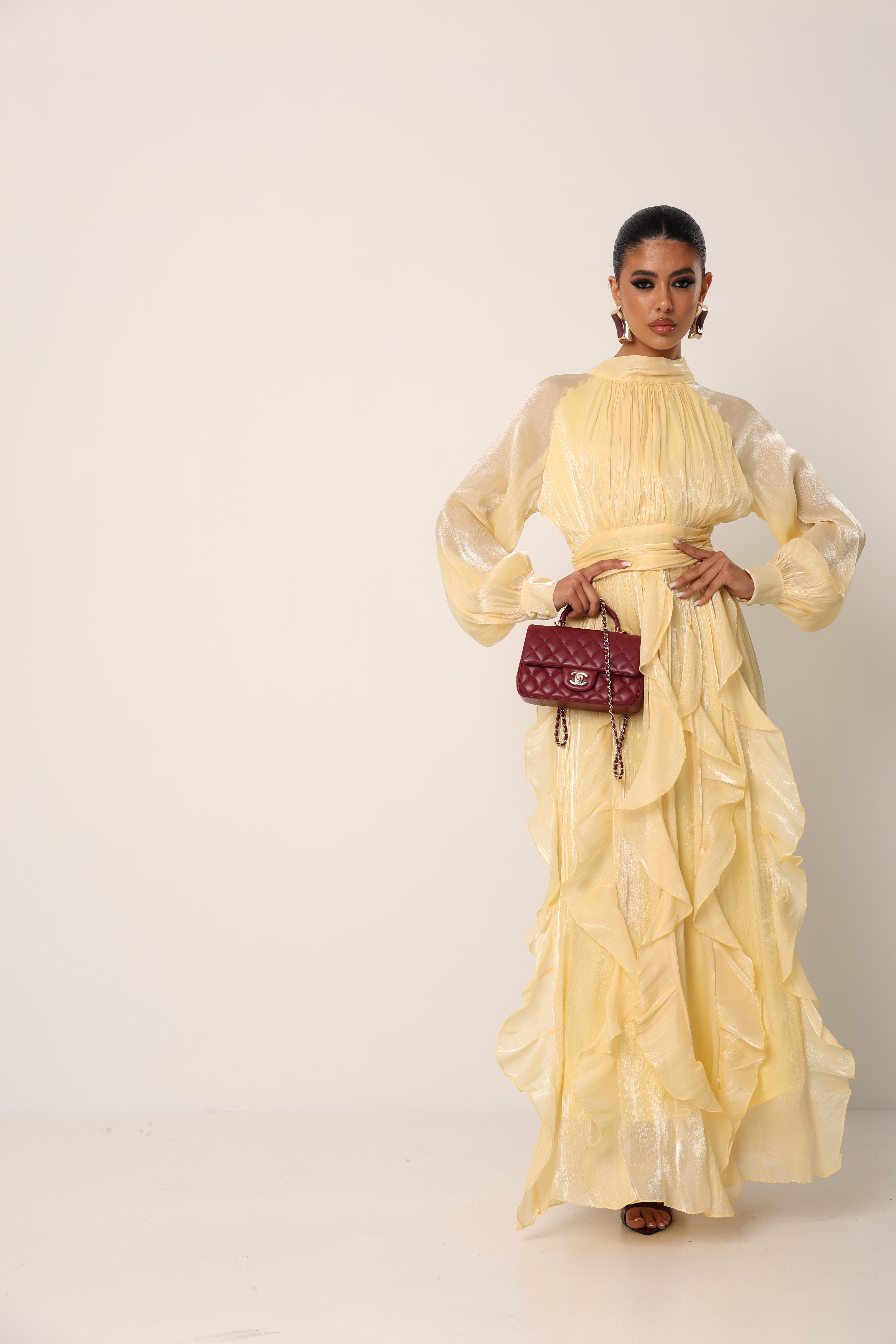 VESTITO SATINATO NADIA GIALLO