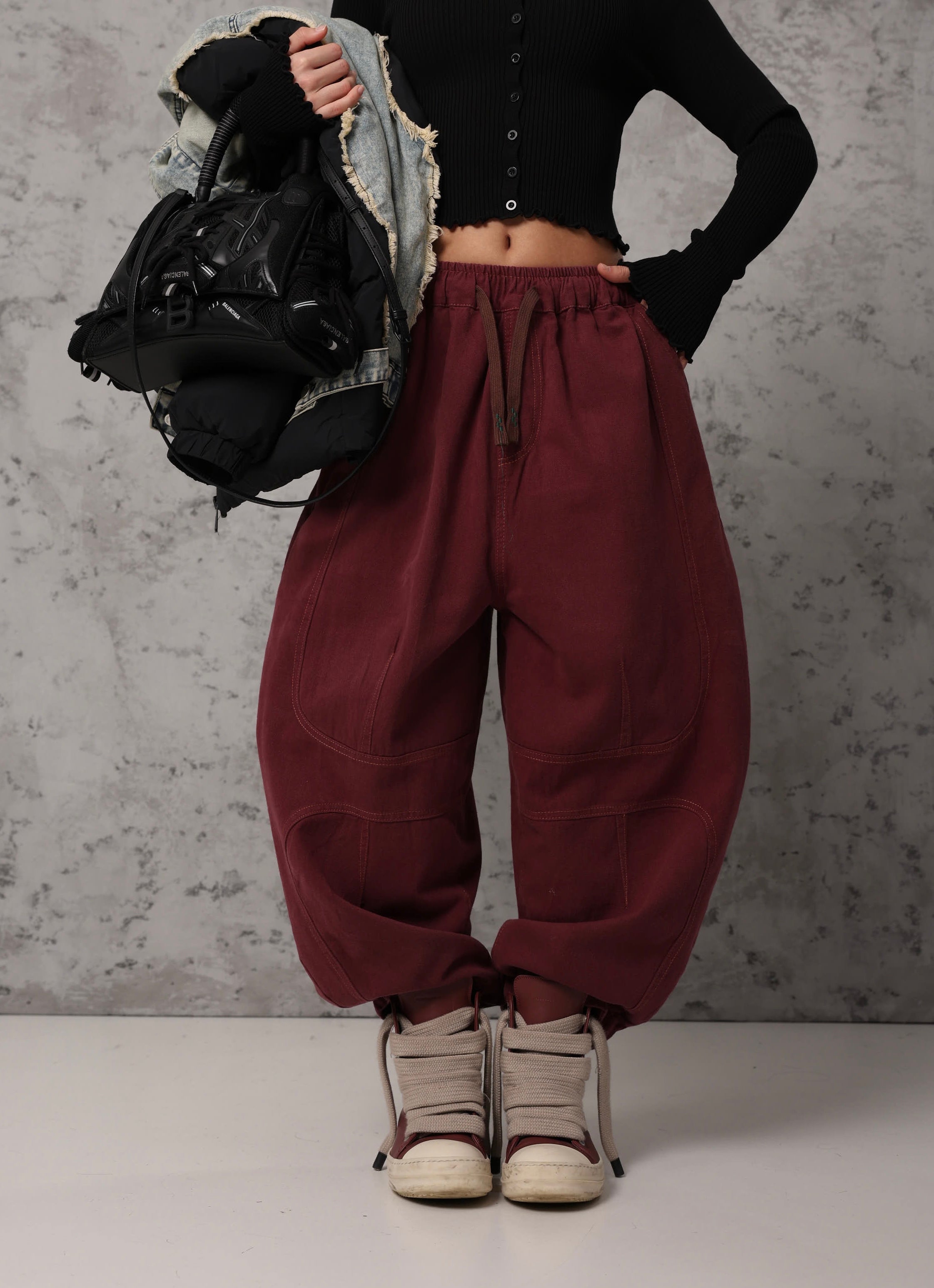 PANTALONI BALLOON ROCKIN BORDEAUX