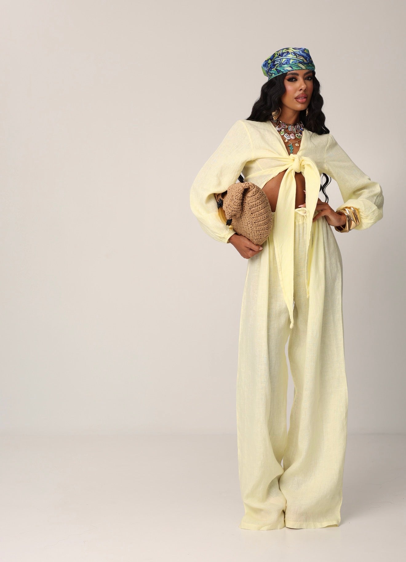 COORDINATO LALLY GIALLO 100% LINO