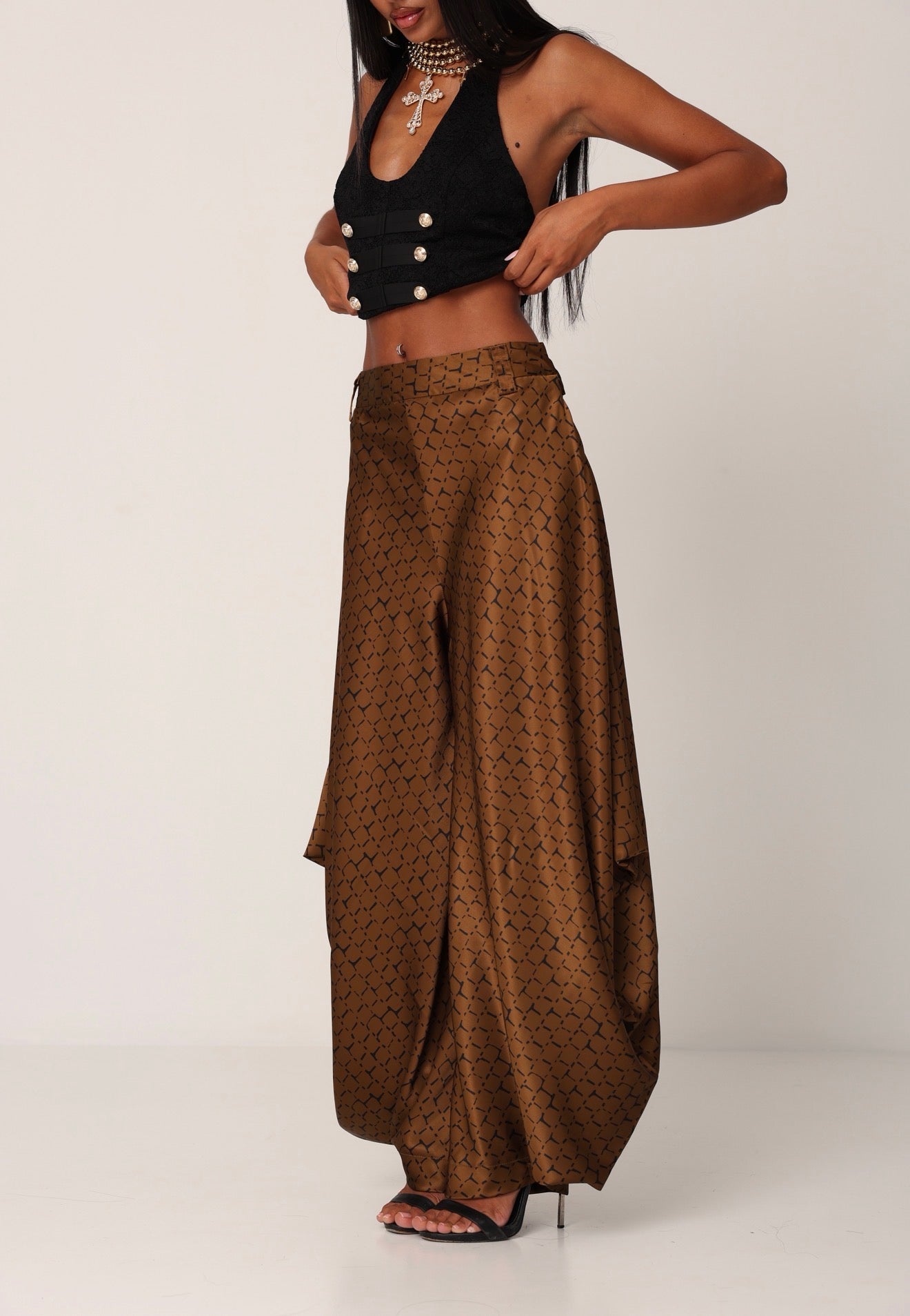 PANTALONI TULUM BRONZO/NERI