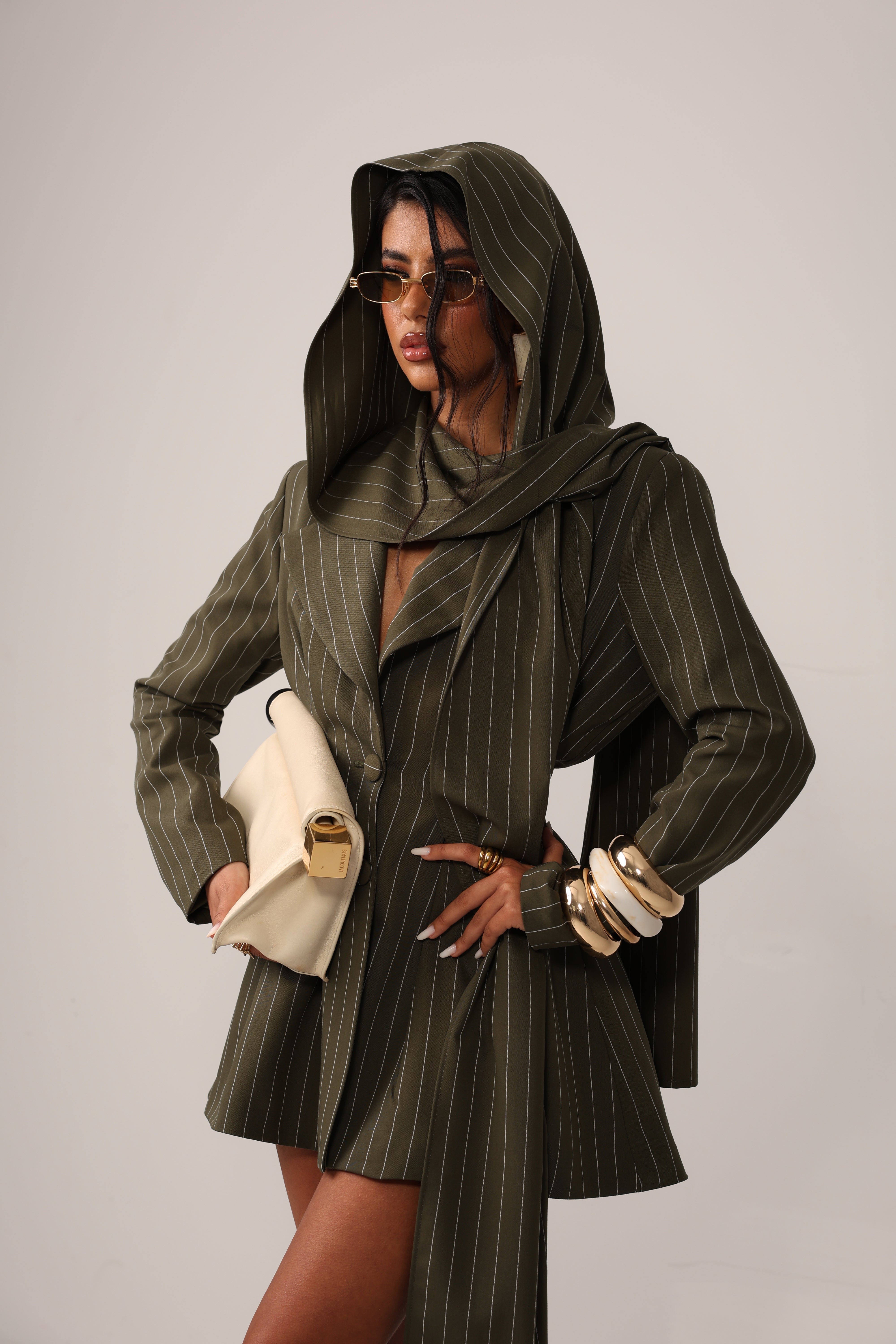 VESTITO/GIACCA GESSATO KORA VERDE MILITARE BY MARZIA MANGO