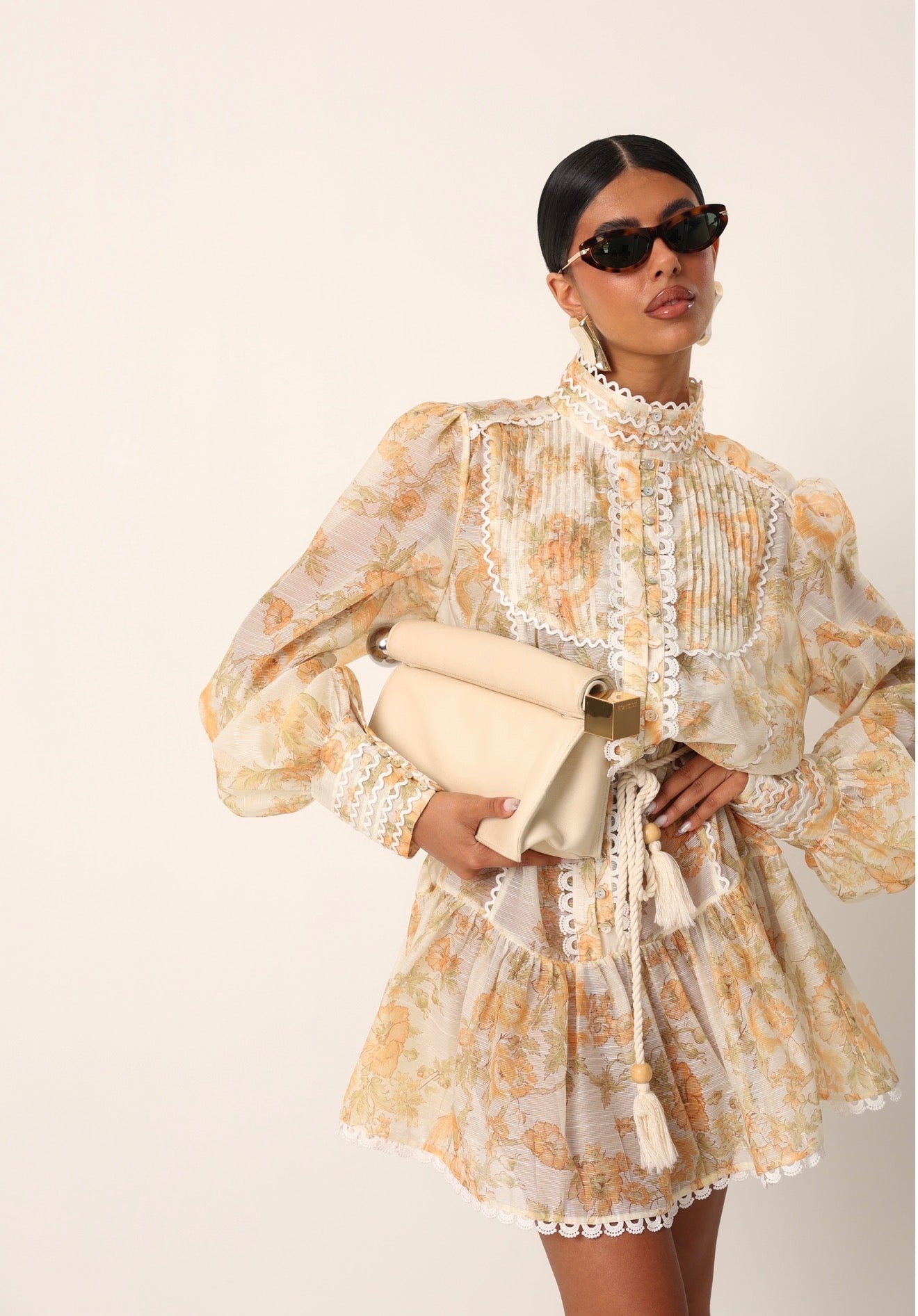 VESTITO FIORATO ADRIANNE GIALLO