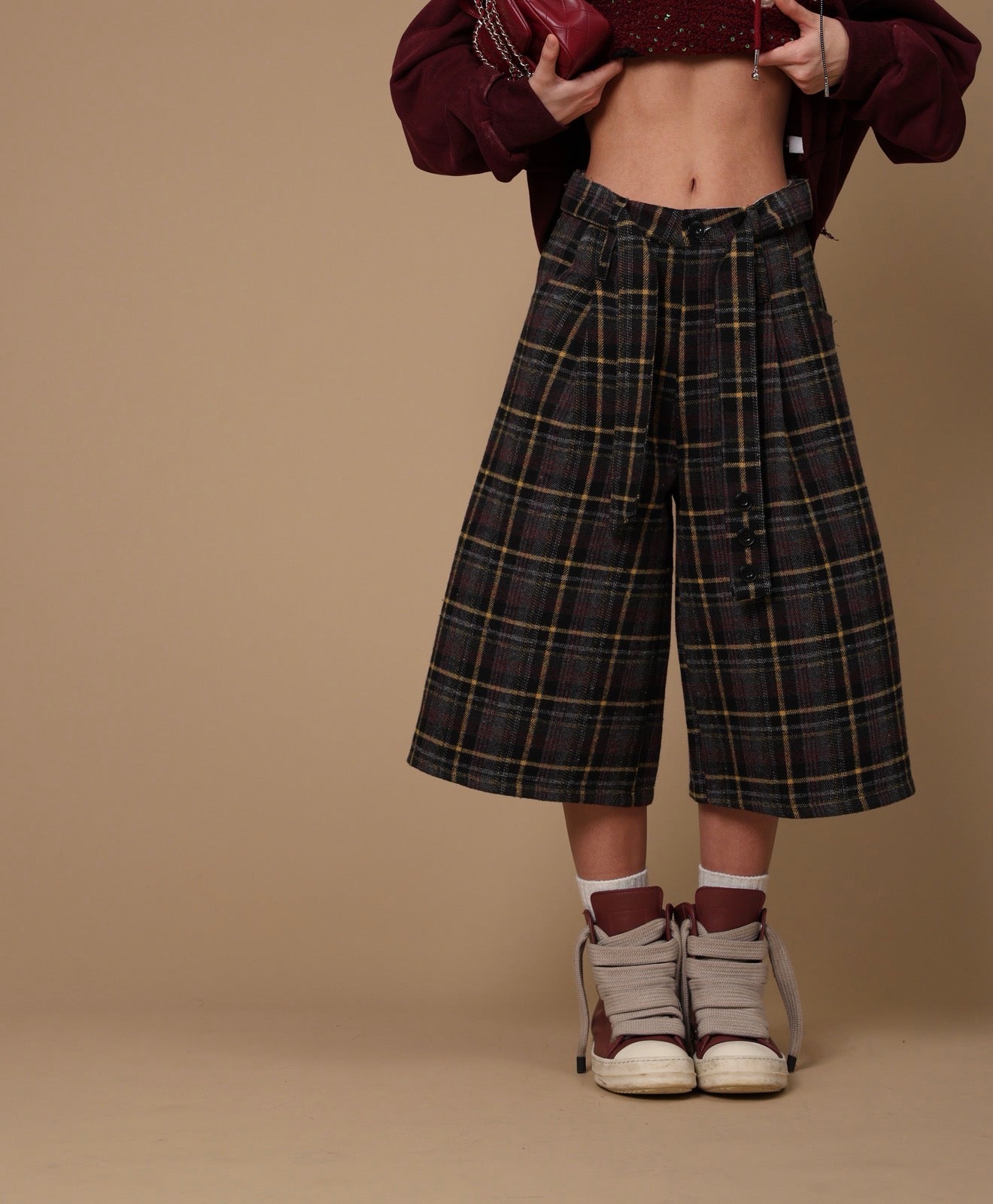 BERMUDA TARTAN GAIA GRIGIO/OCRA