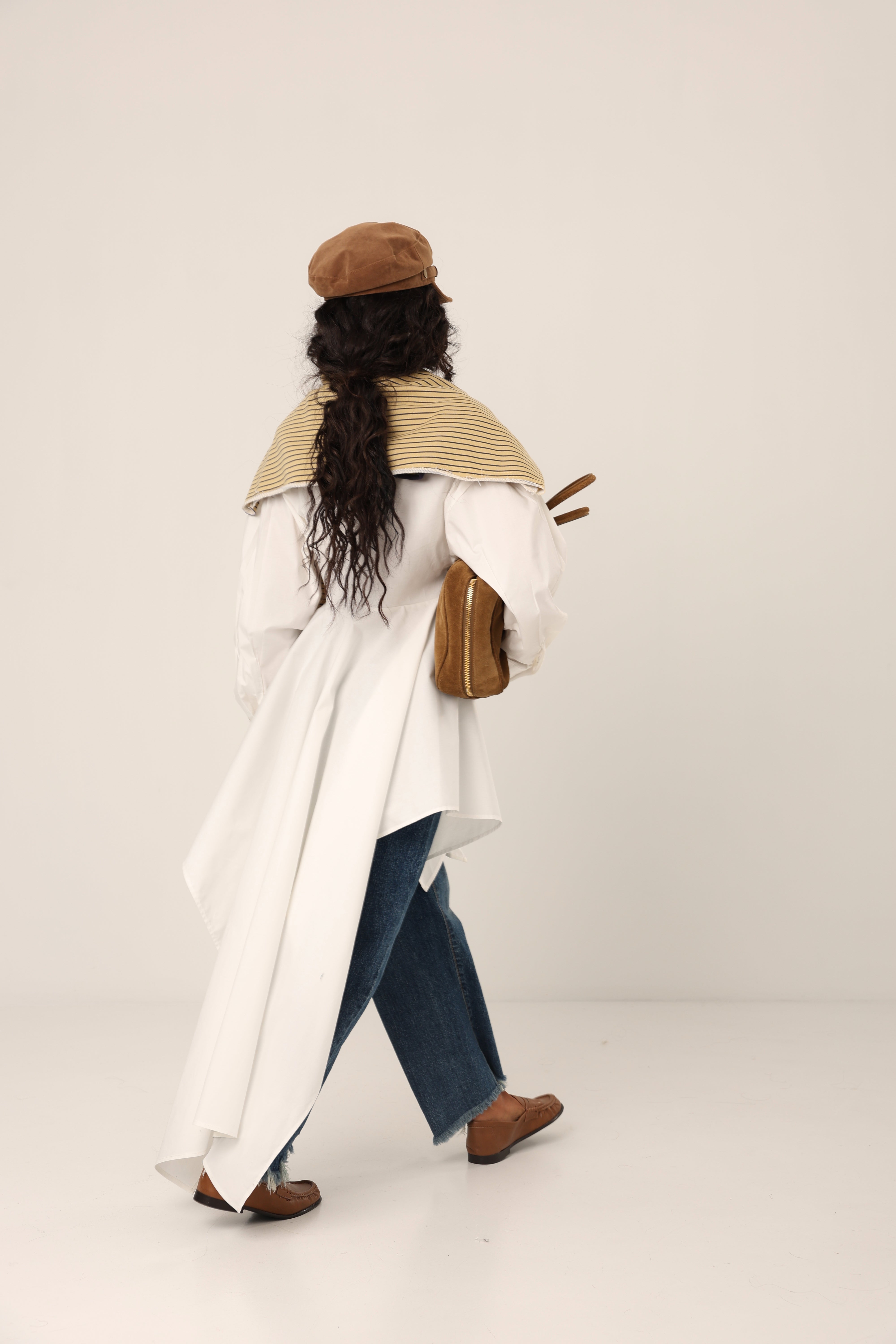 MAYA WHITE ASYMMETRIC DRESS/SHIRT BY LUMINA