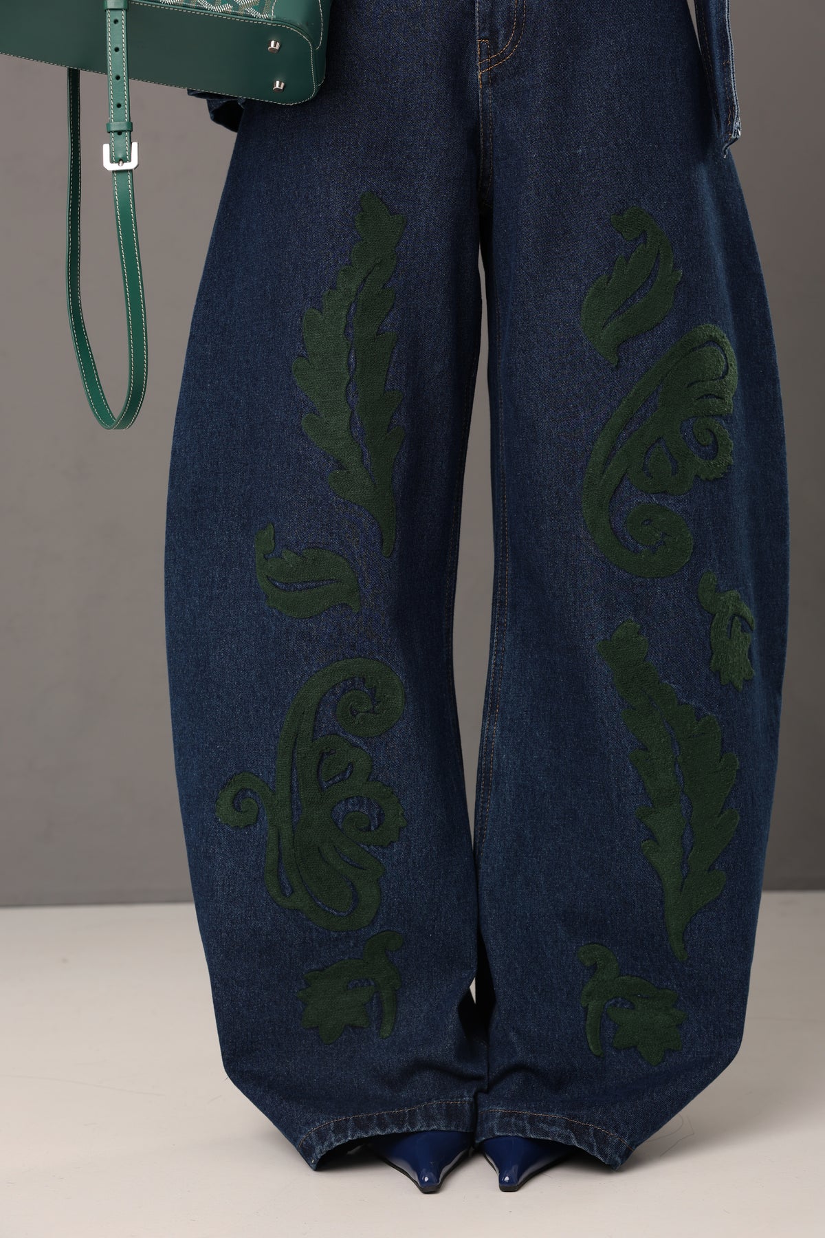 COORDINATO RICAMI INDIE DENIM SCURO
