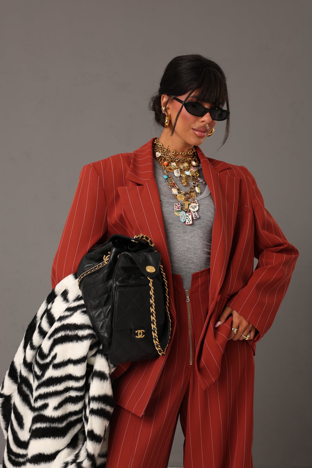BLAZER GESSATO AMARA RUGGINE BY MARZIA MANGO