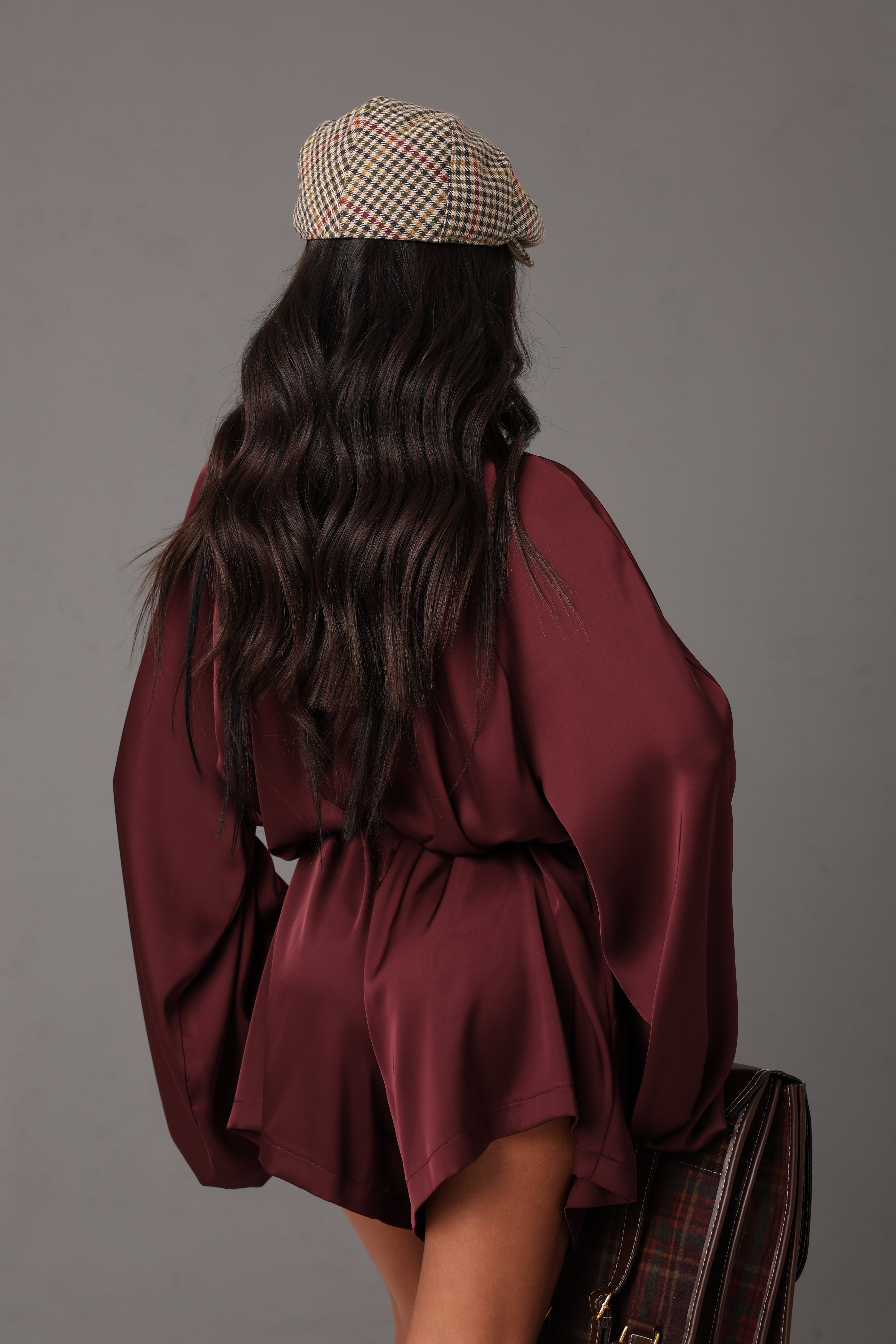 LAUREN ZIP-UP ONESIE + BURGUNDY BELT