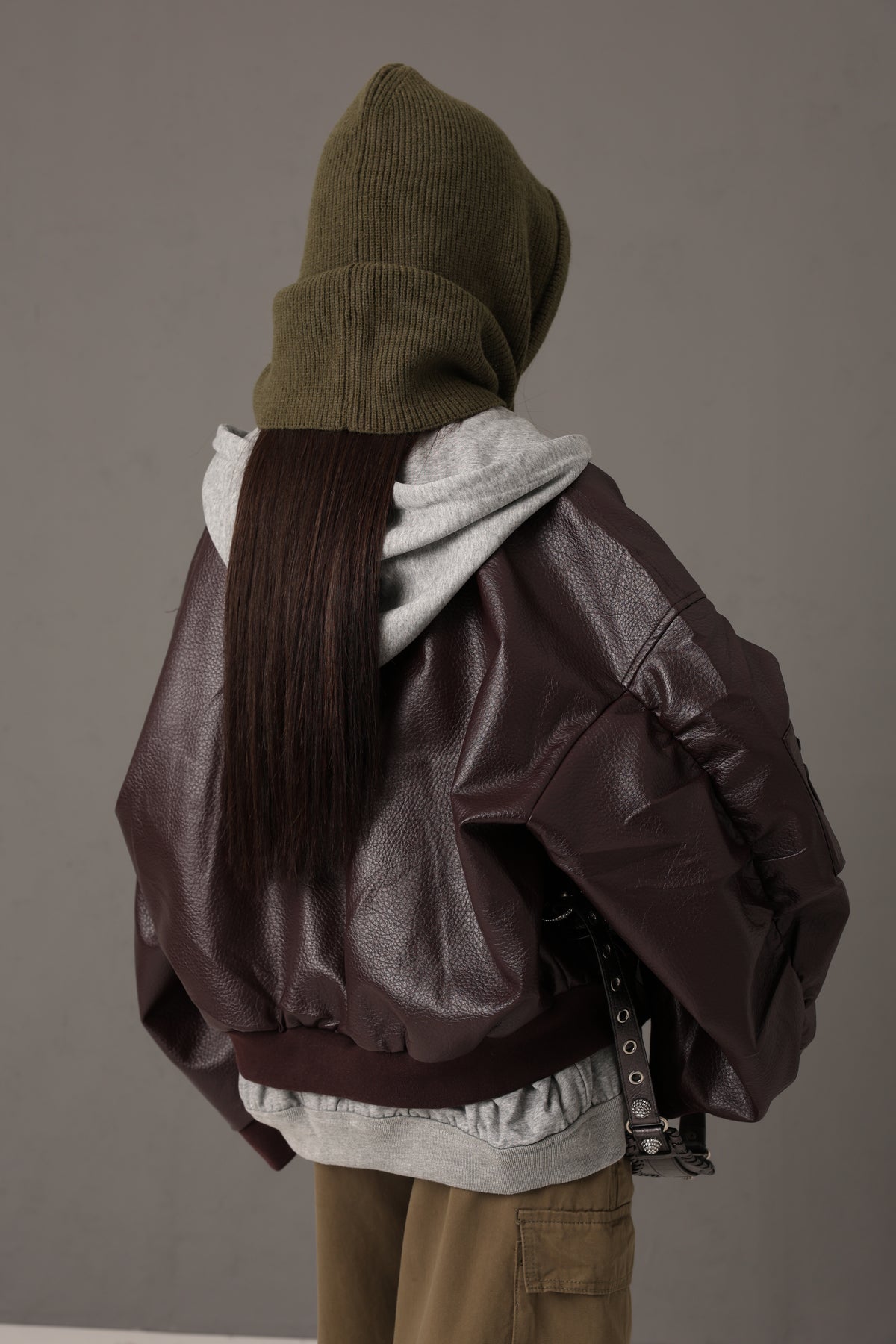 BOMBER ECOPELLE SUSAN BORDEAUX