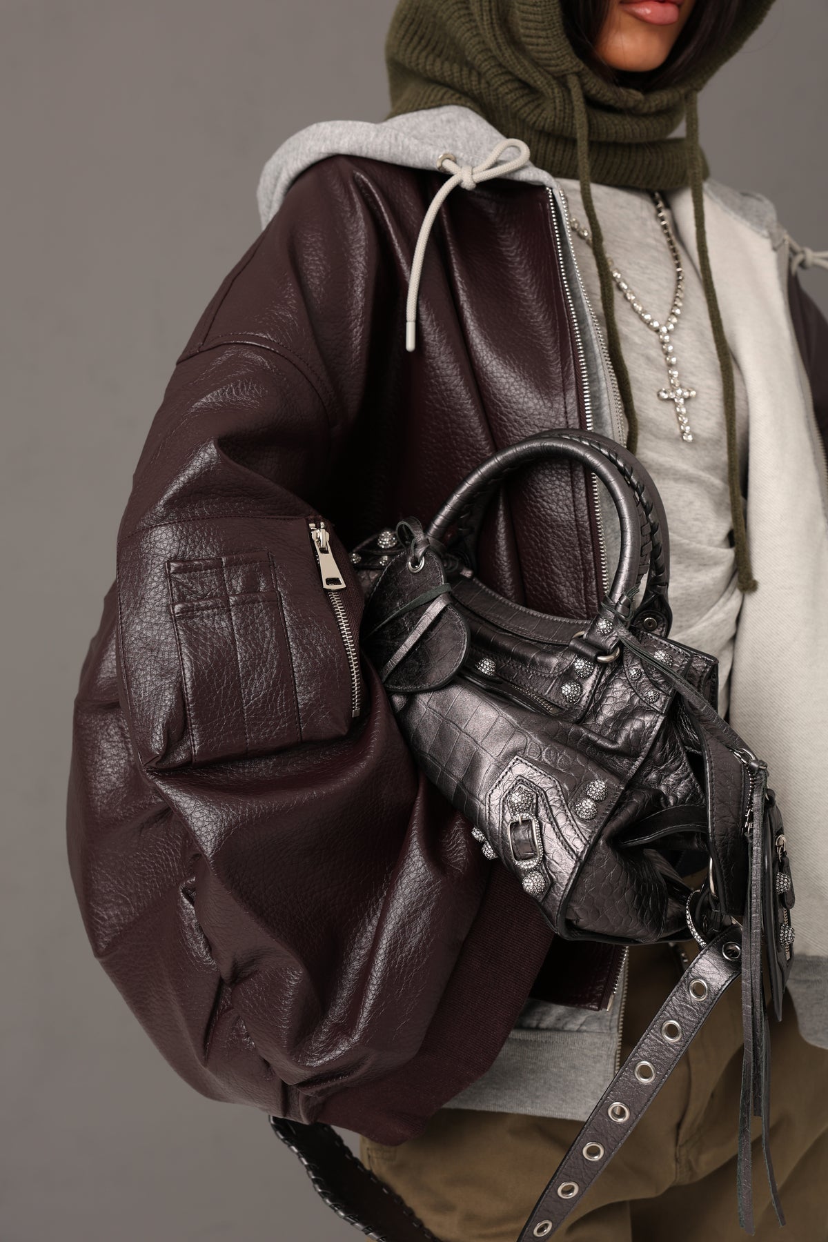 BOMBER ECOPELLE SUSAN BORDEAUX