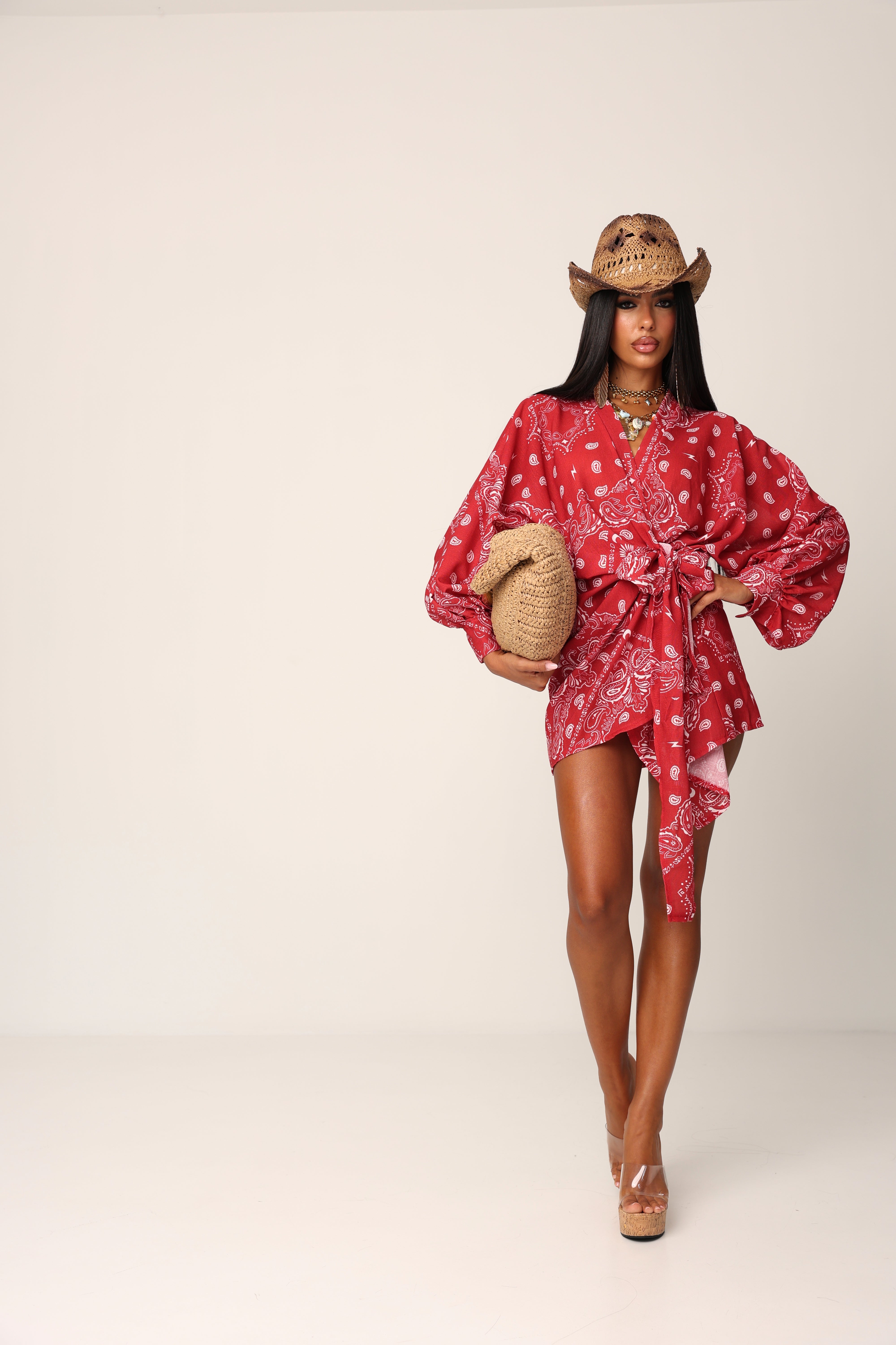 VESTITO PAISLEY YUNA ROSSO