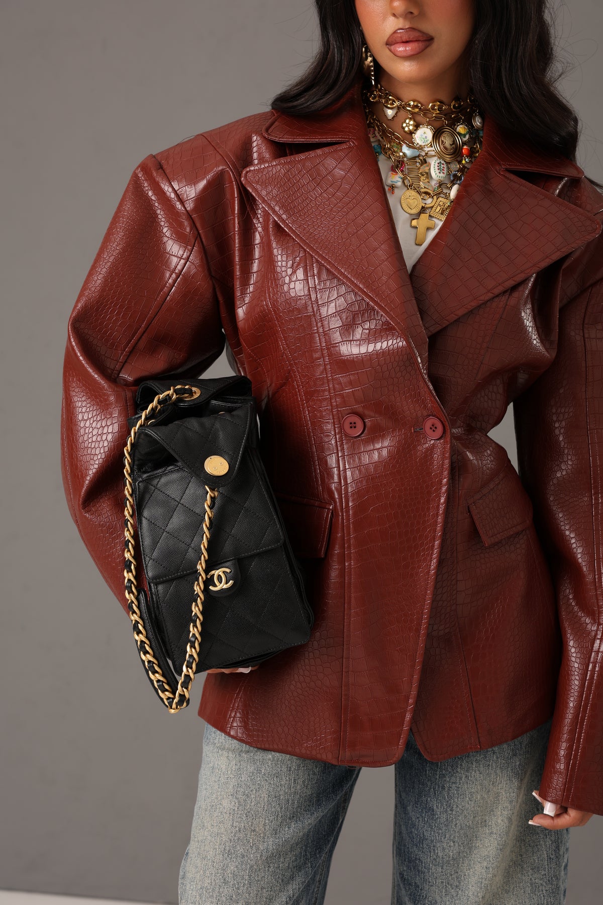 BLAZER COCCODRILLO SERAPHINE TERRACOTTA
