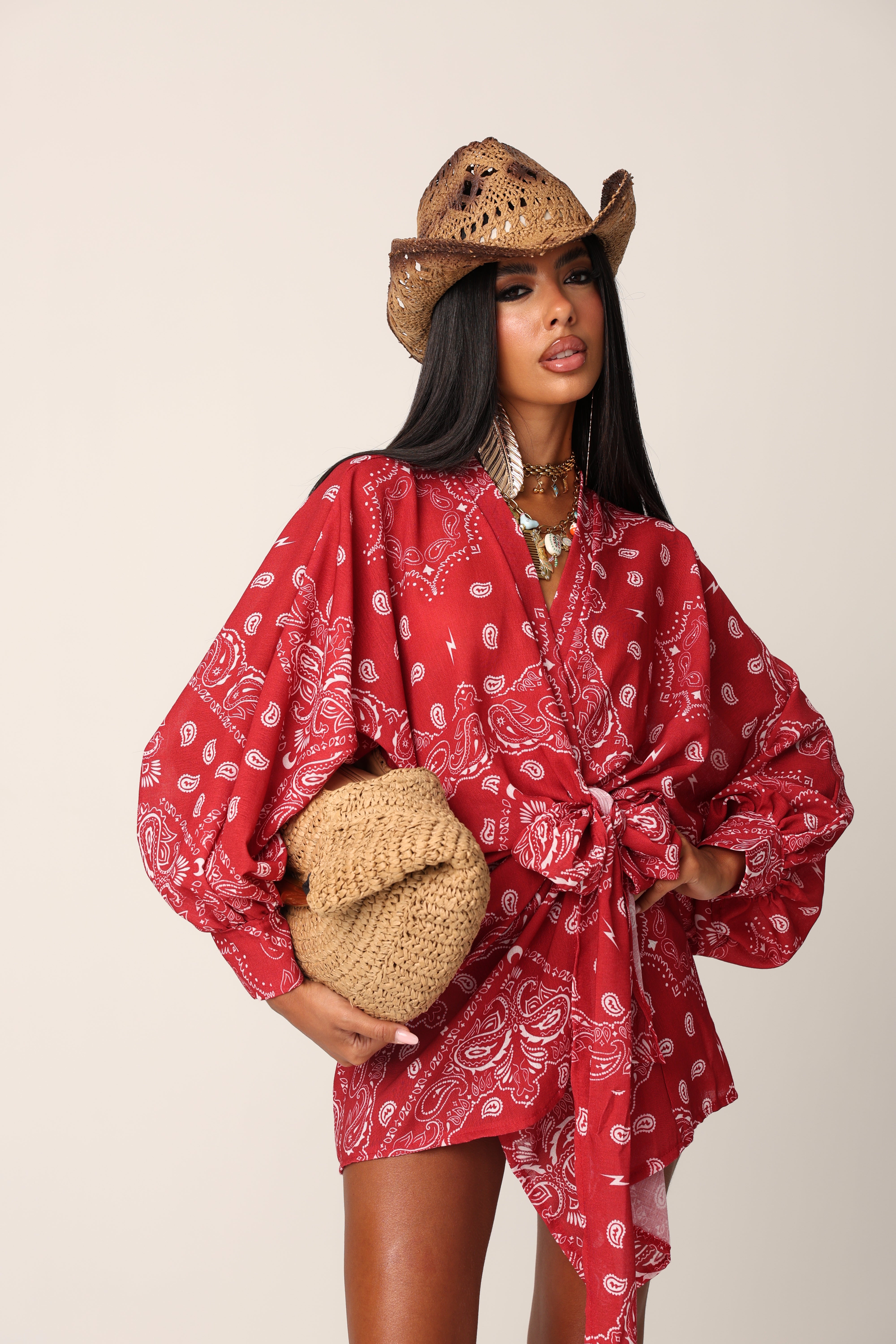 VESTITO PAISLEY YUNA ROSSO