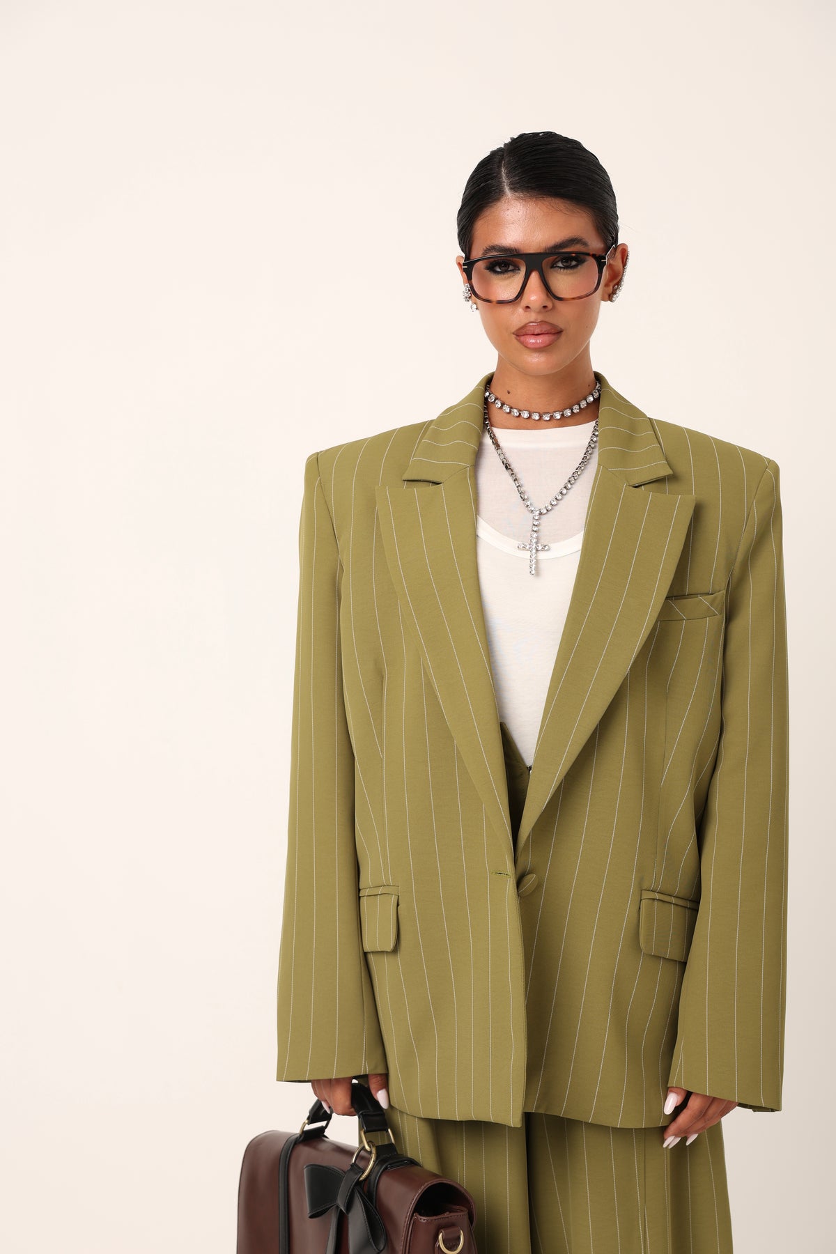 BLAZER GESSATO AMARA VERDE BY MARZIA MANGO