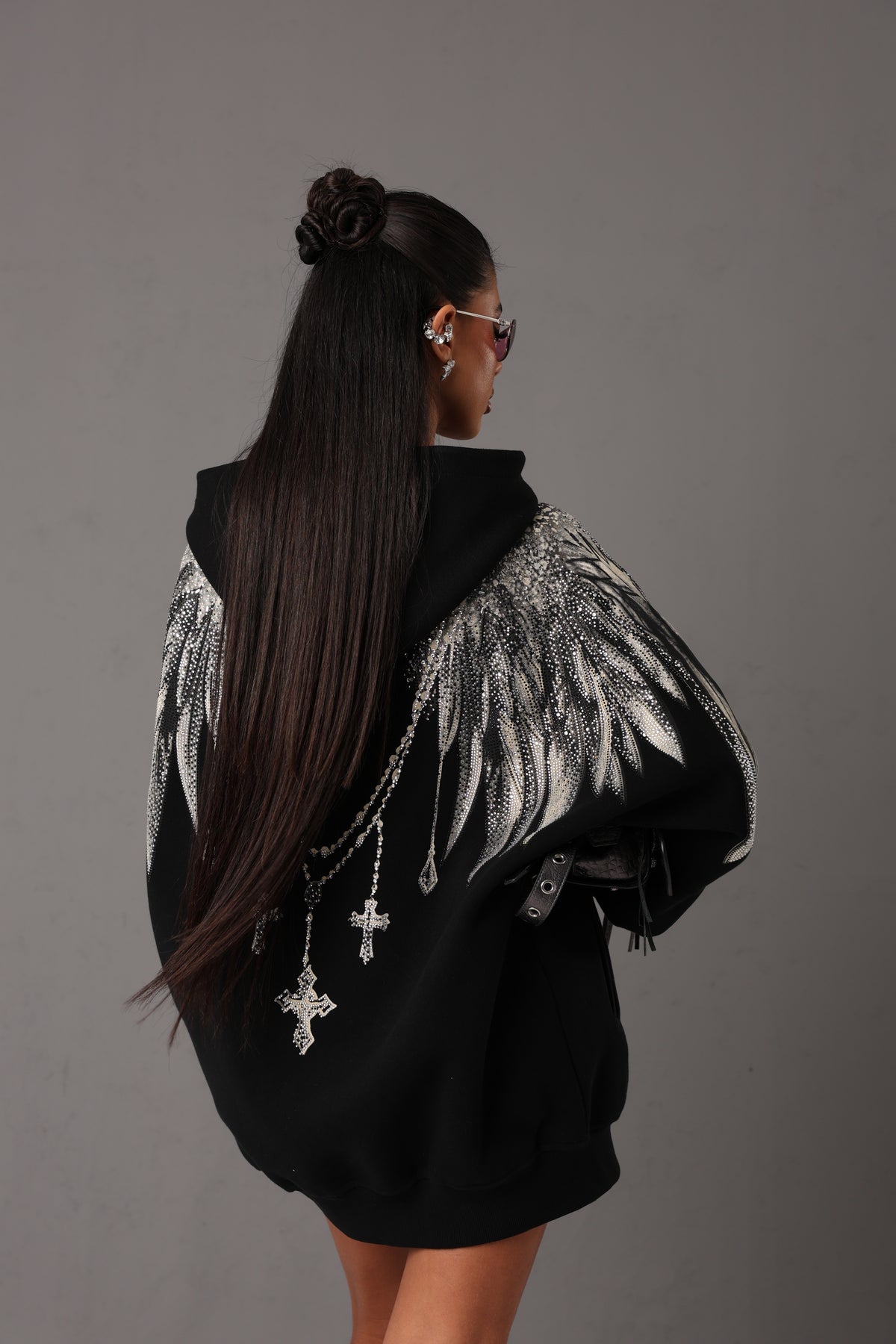 FELPONE ANGEL NERO 100% COTONE