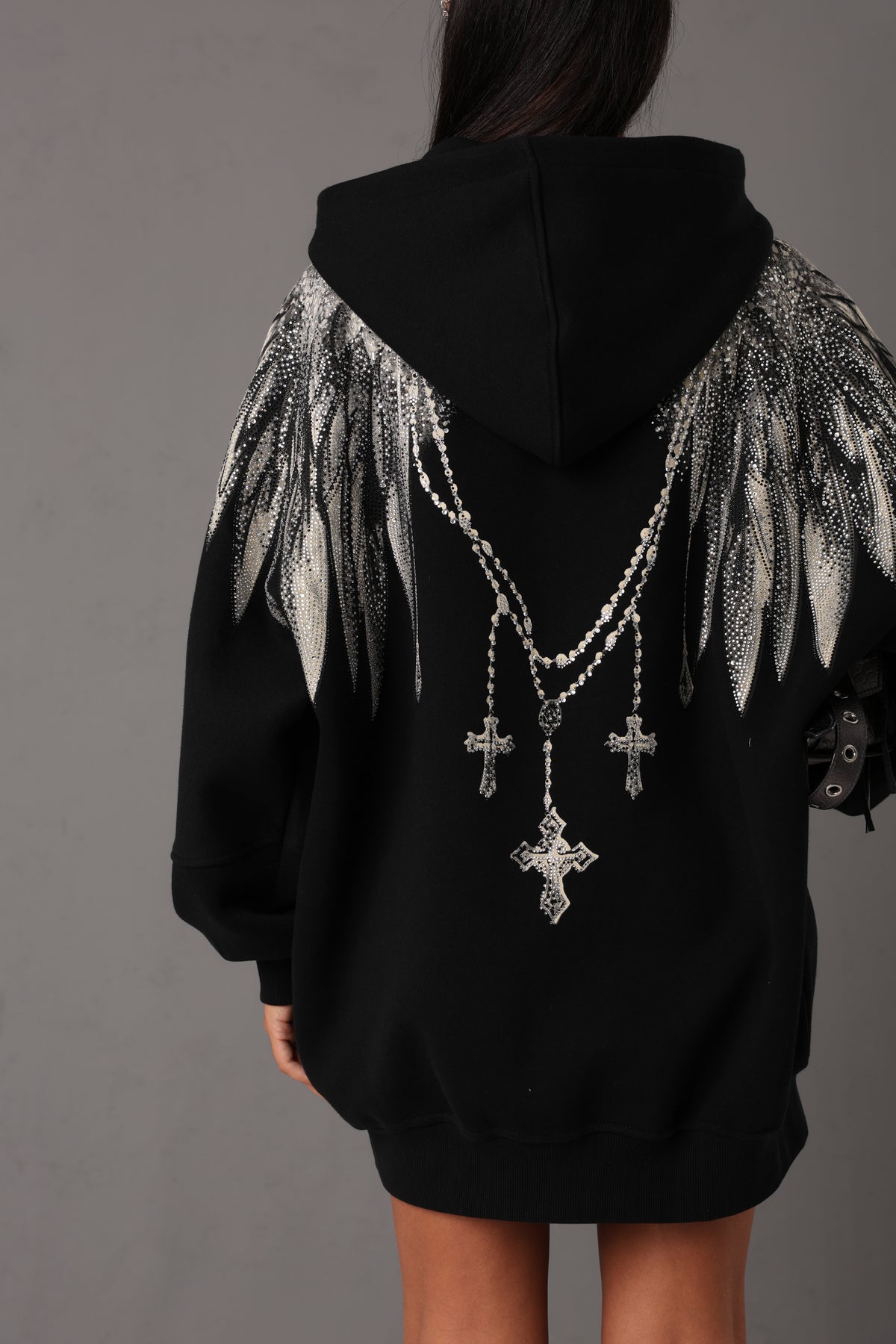 FELPONE ANGEL NERO 100% COTONE