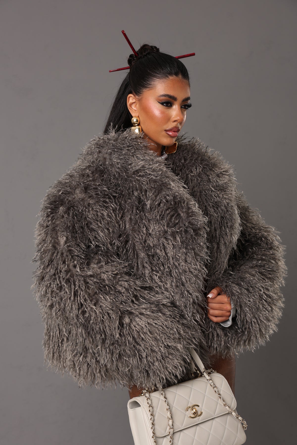 ECO-PELLICCIA BETSY GRIGIA