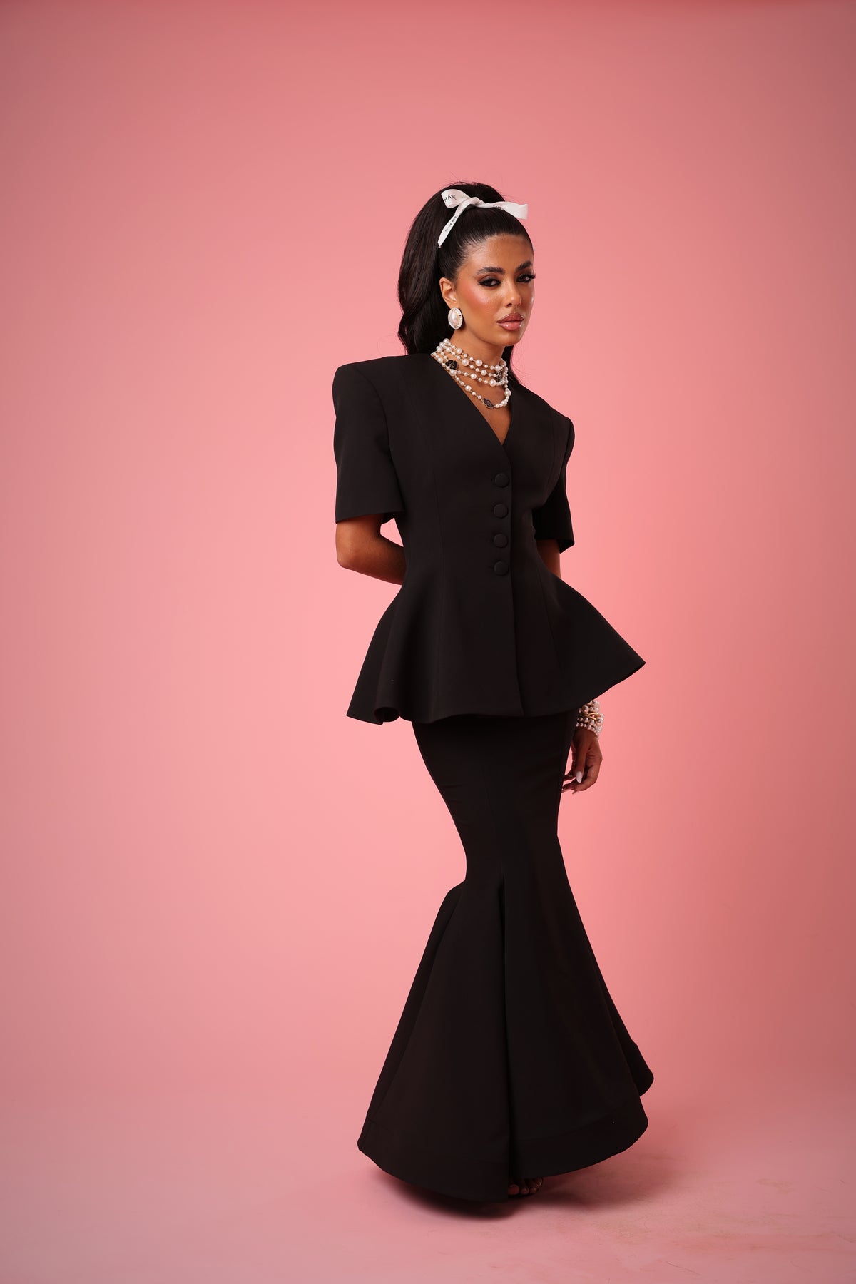 GONNA SIRENA PADMA NERA BY MARZIA MANGO