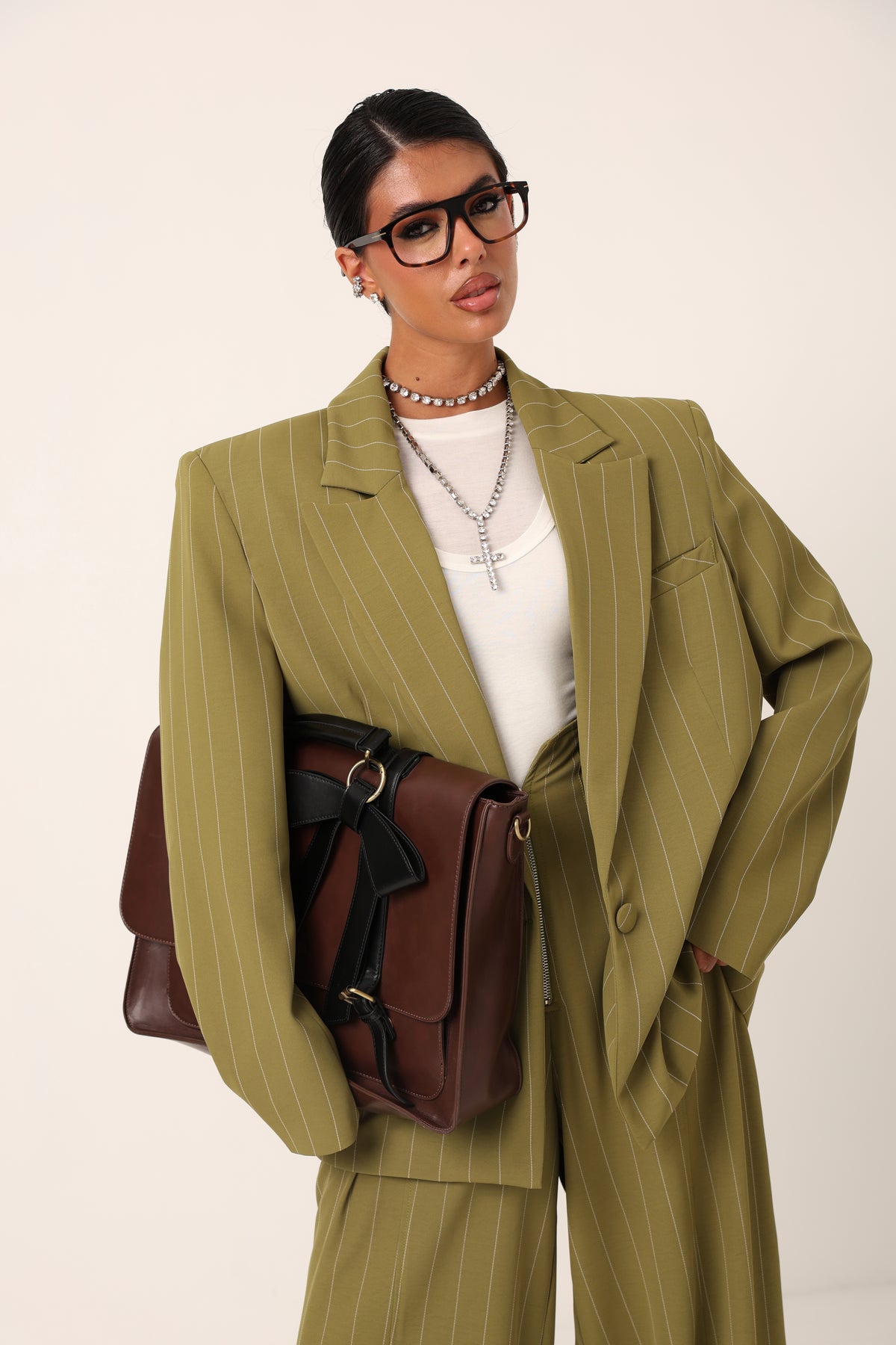 BLAZER GESSATO AMARA VERDE BY MARZIA MANGO
